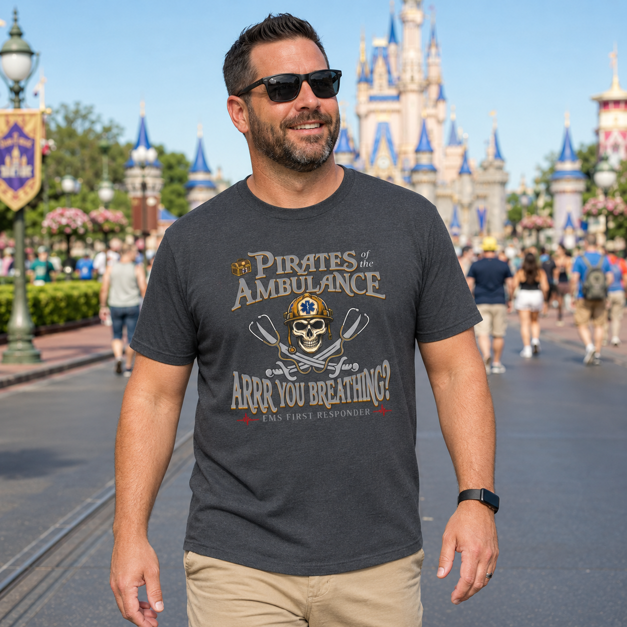 Pirates of the Ambulance EMS First Responder Pirate Medic T-Shirt
