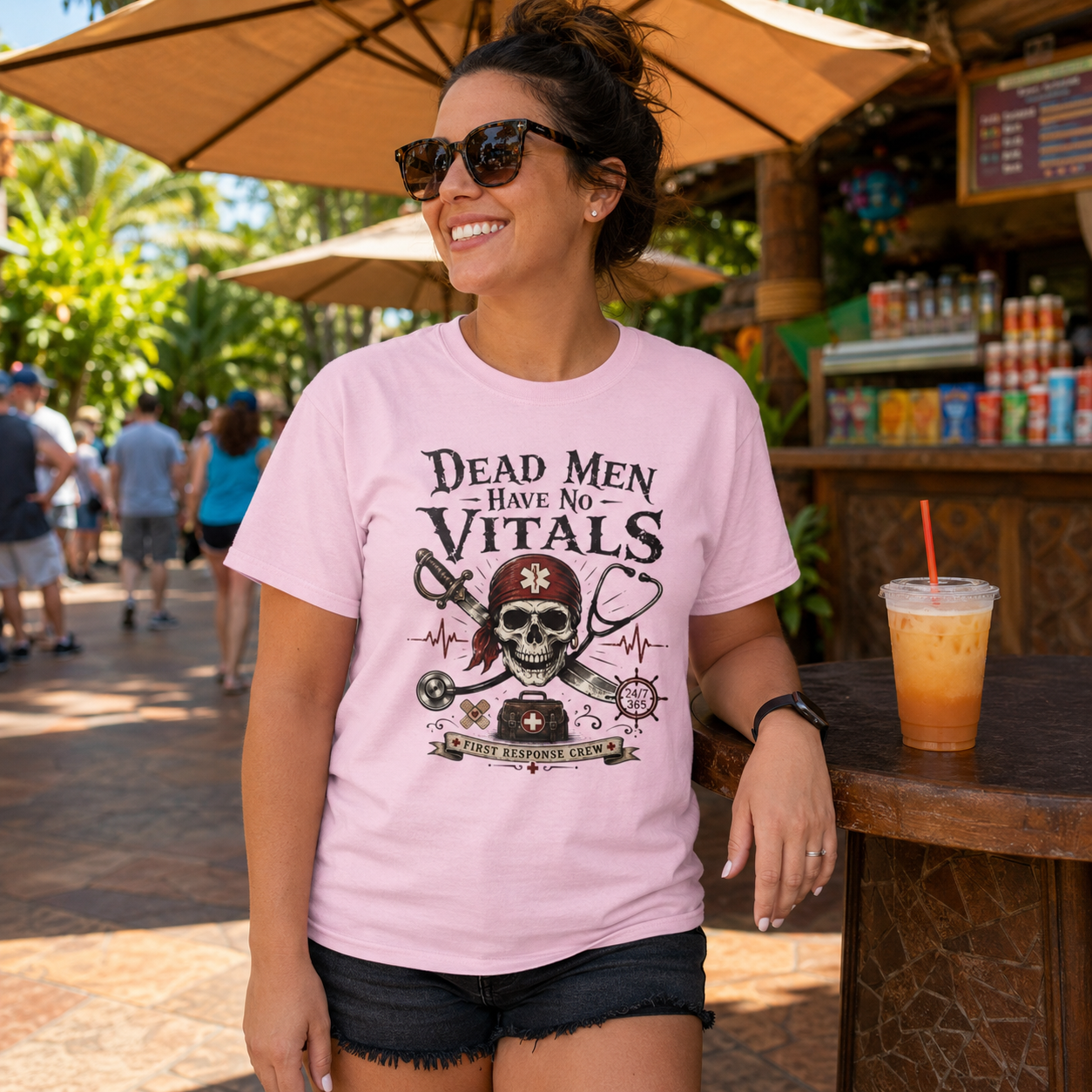 Dead Men Have No Vitals Pirate EMS First Responder T-Shirt
