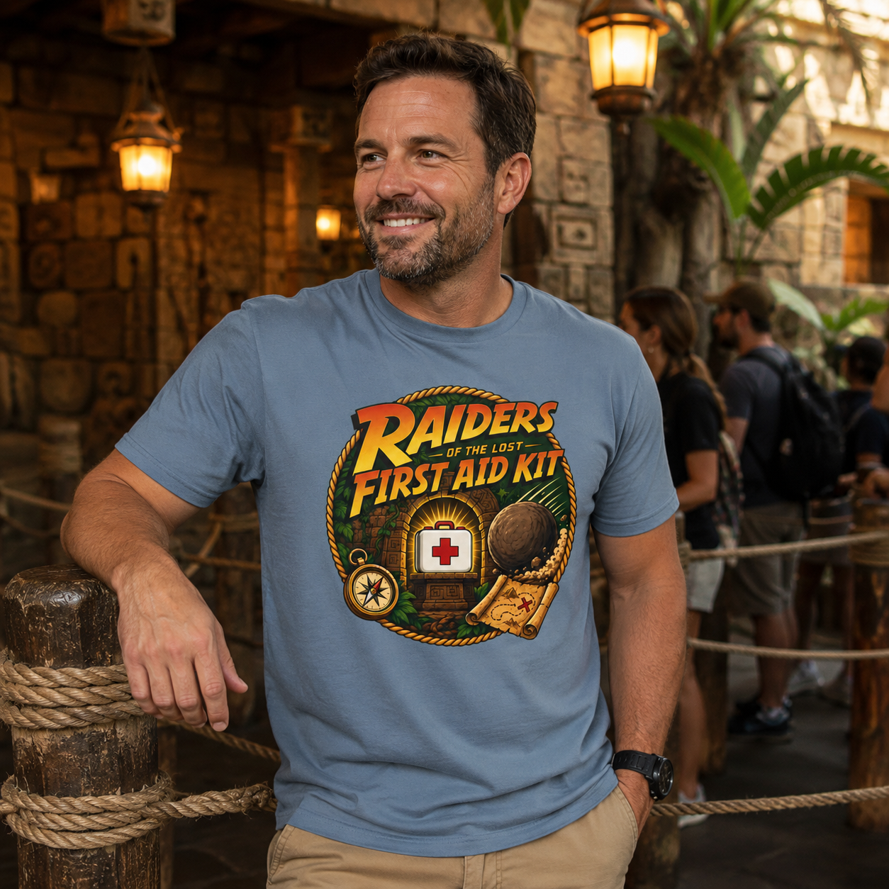 Raiders of the Lost First Aid Kit EMS Adventure Parody T-Shirt