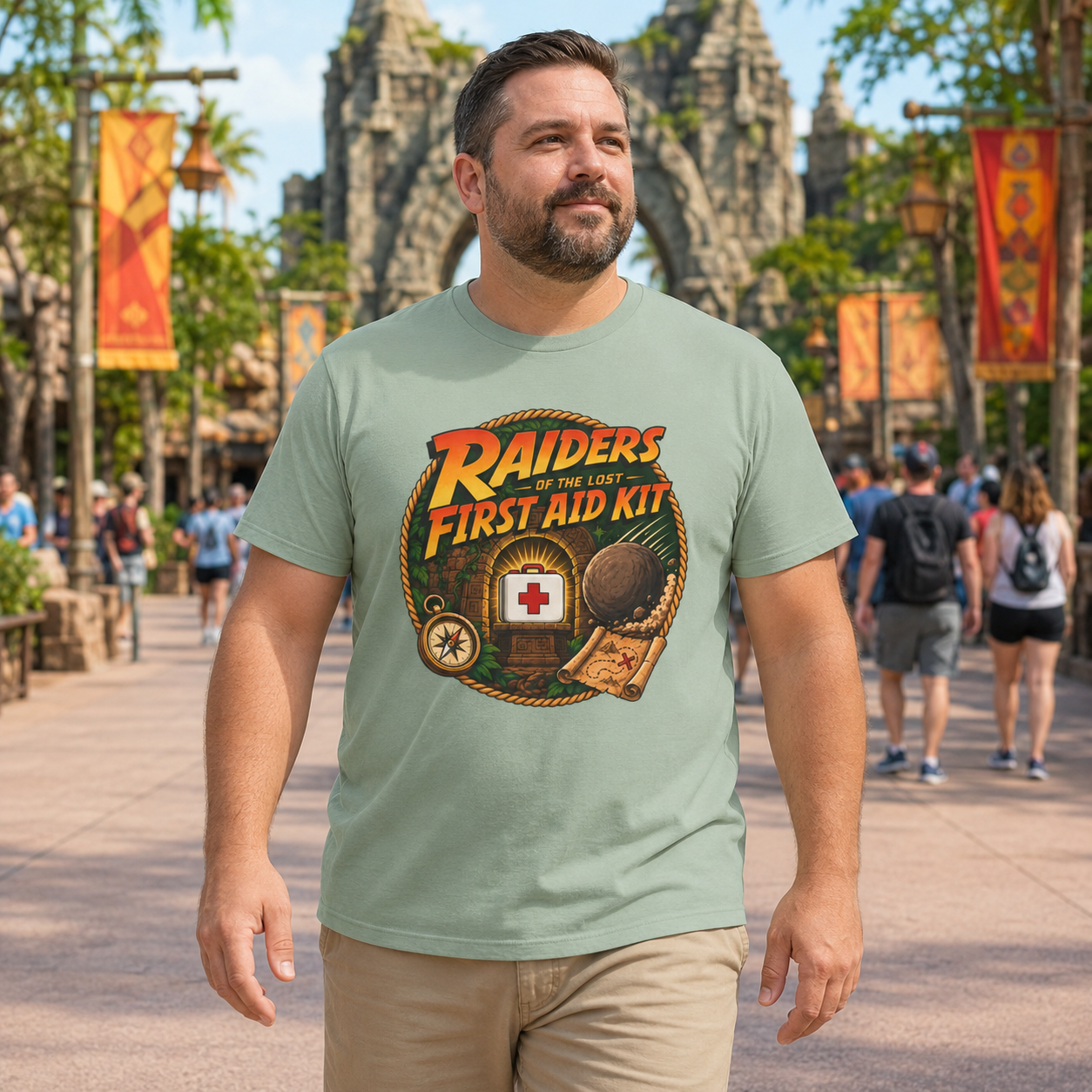 Raiders of the Lost First Aid Kit EMS Adventure Parody T-Shirt