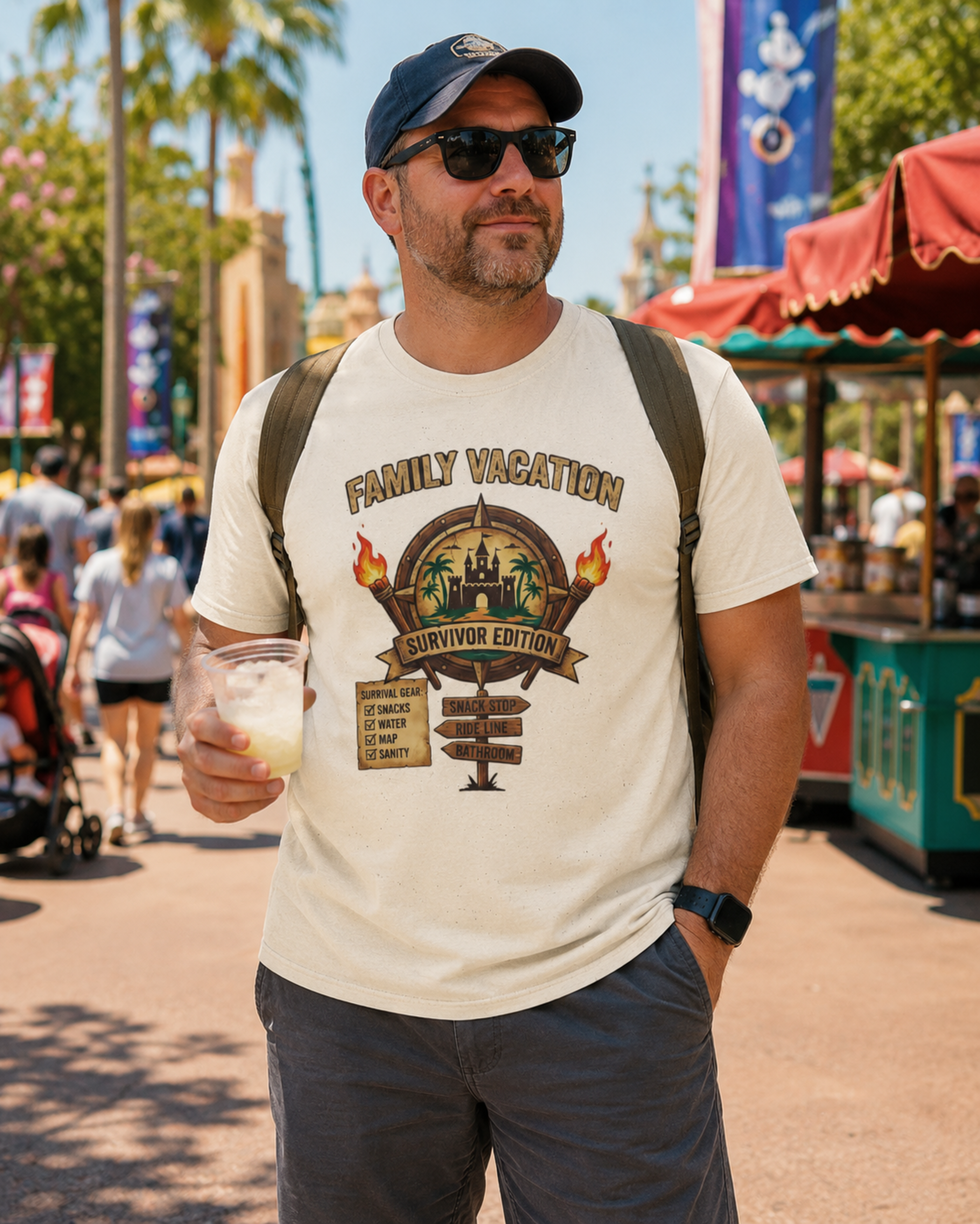 Family Vacation Survivor Edition Park Dad Shirt – Funny Theme Park Dad Tee