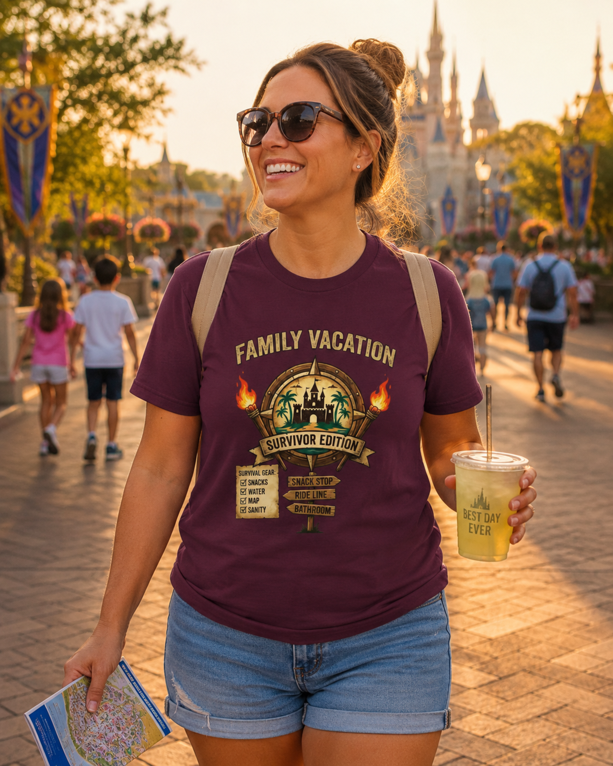 Family Vacation Survivor Edition Park Dad Shirt – Funny Theme Park Dad Tee