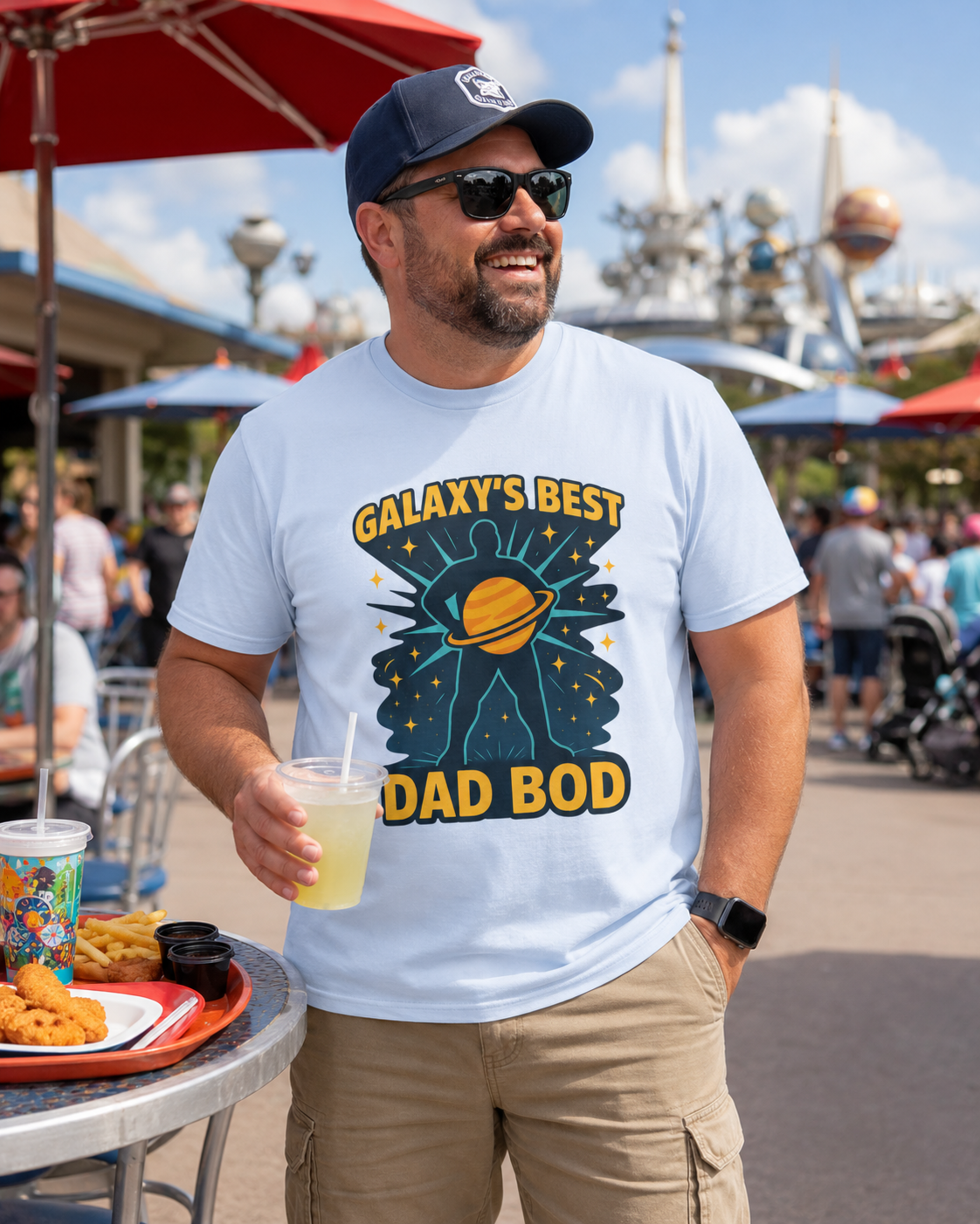 Galaxy’s Best Dad Bod Park Dad Shirt – Funny Theme Park Dad Tee