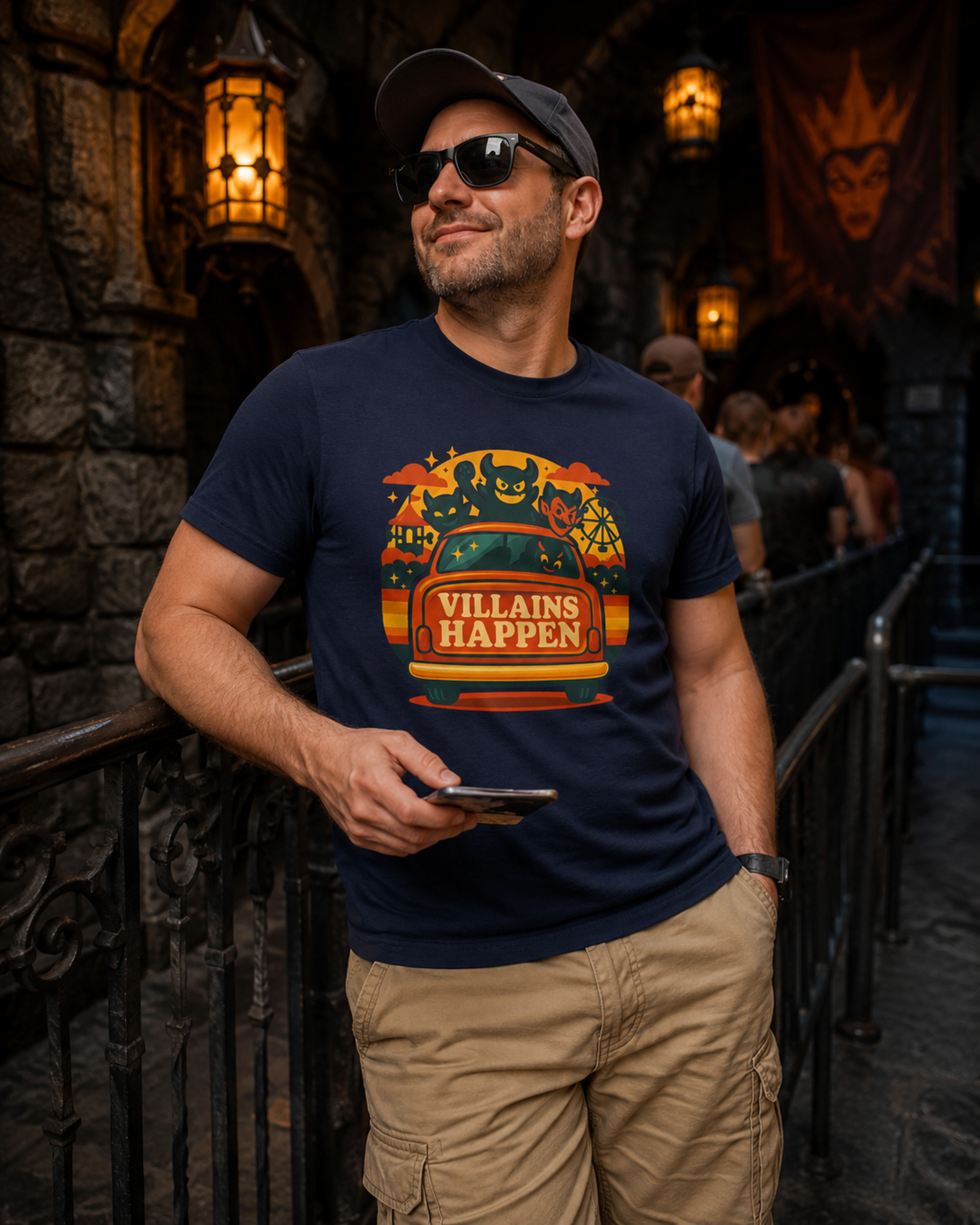 Villains Happen Park Dad Shirt – Funny Theme Park Dad Tee