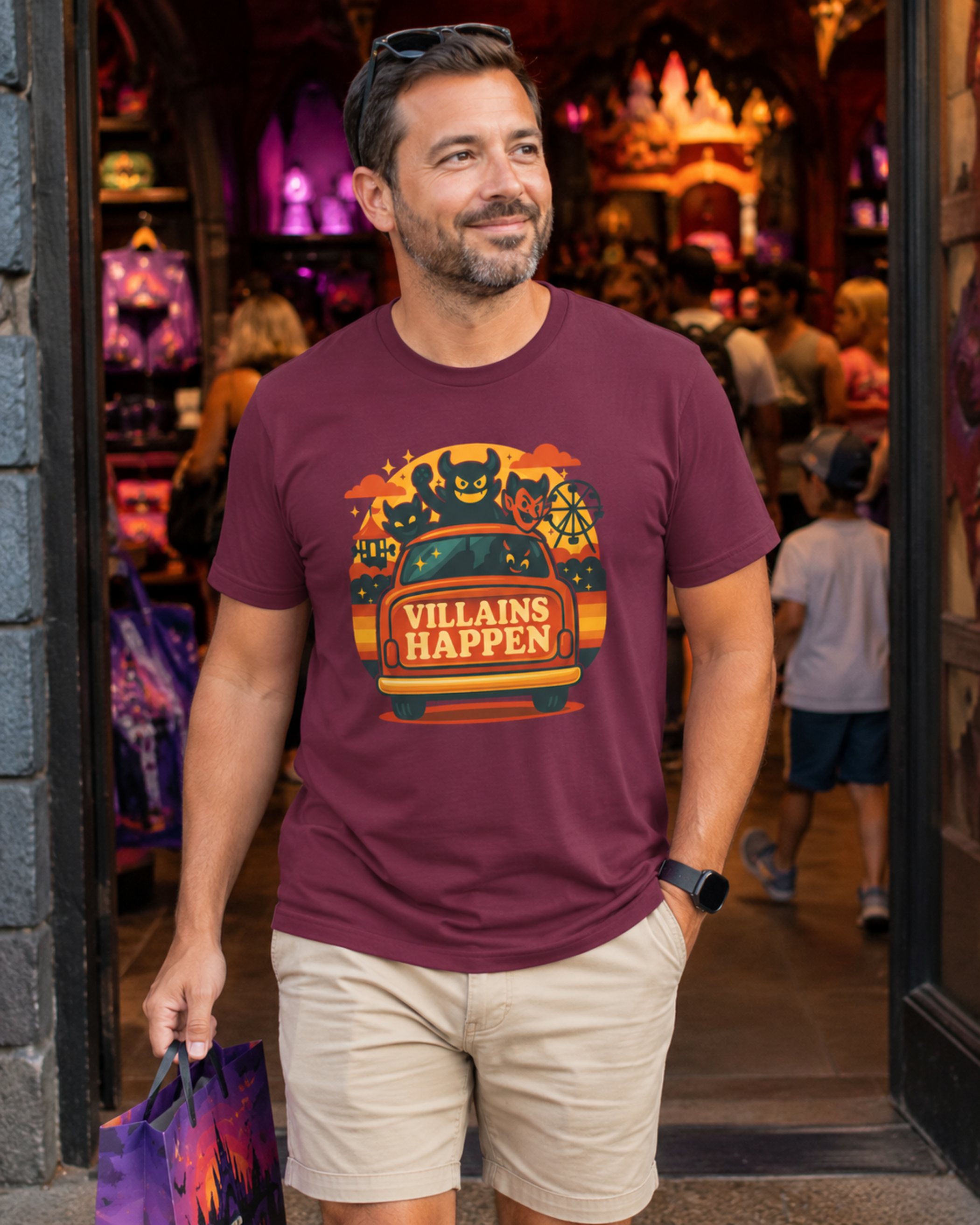 Villains Happen Park Dad Shirt – Funny Theme Park Dad Tee