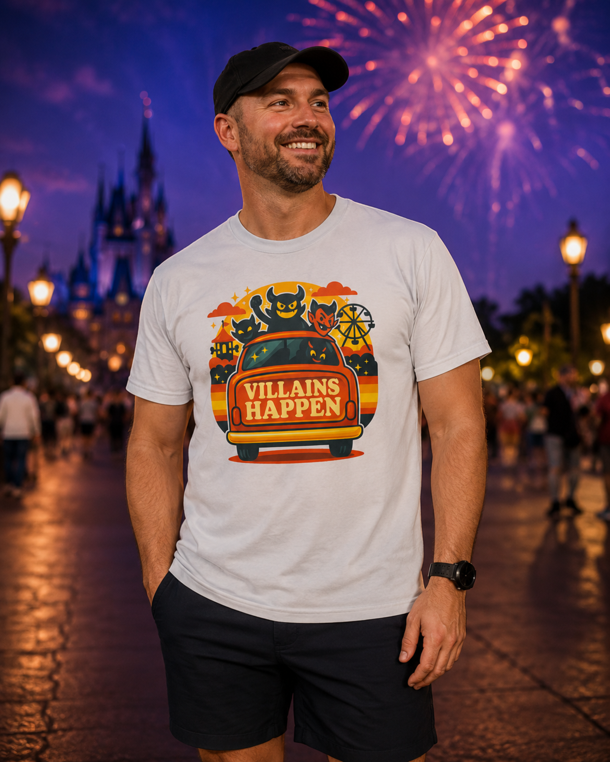 Villains Happen Park Dad Shirt – Funny Theme Park Dad Tee