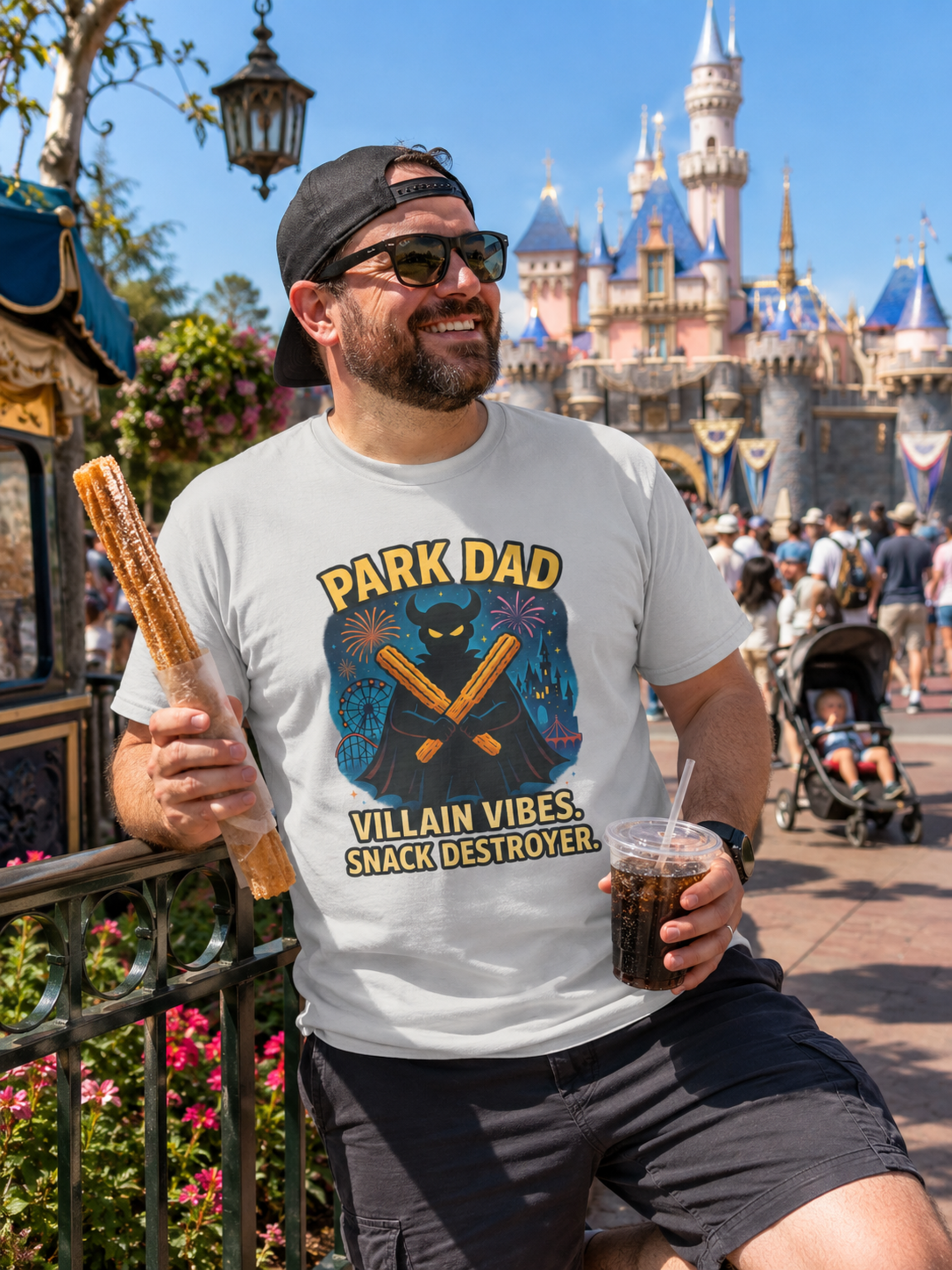 Park Dad Villain Vibes Snack Destroyer Shirt – Funny Theme Park Dad Tee