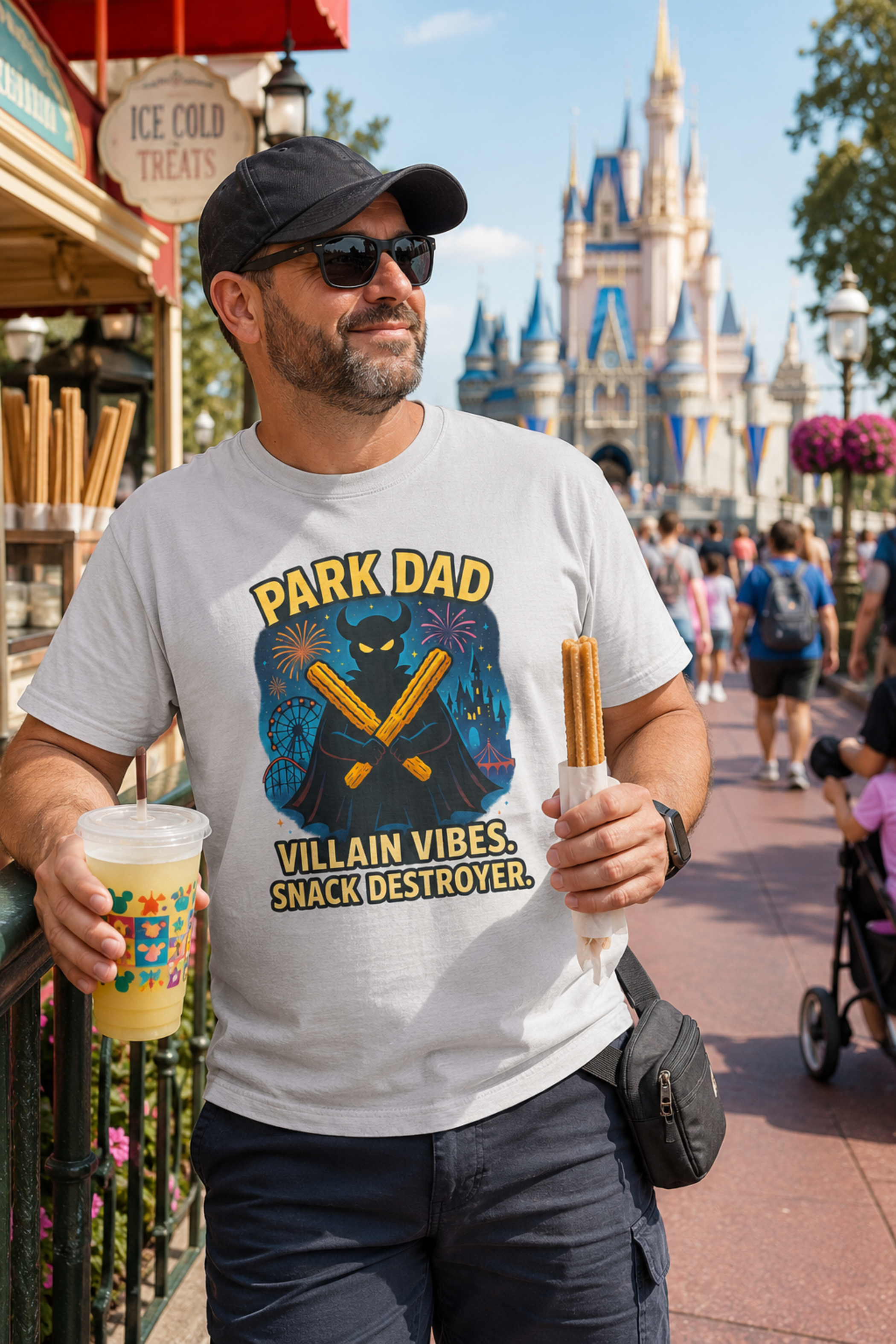 Park Dad Villain Vibes Snack Destroyer Shirt – Funny Theme Park Dad Tee