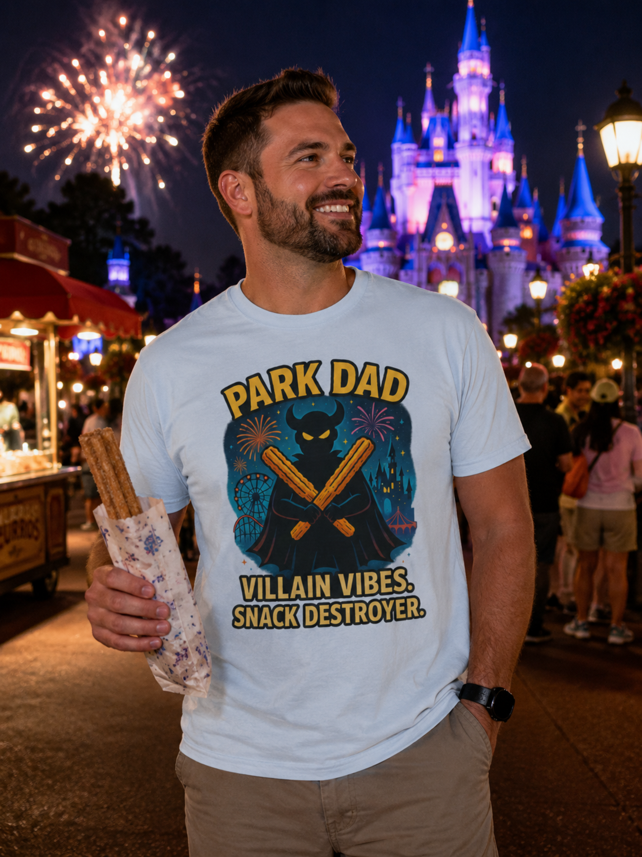 Park Dad Villain Vibes Snack Destroyer Shirt – Funny Theme Park Dad Tee