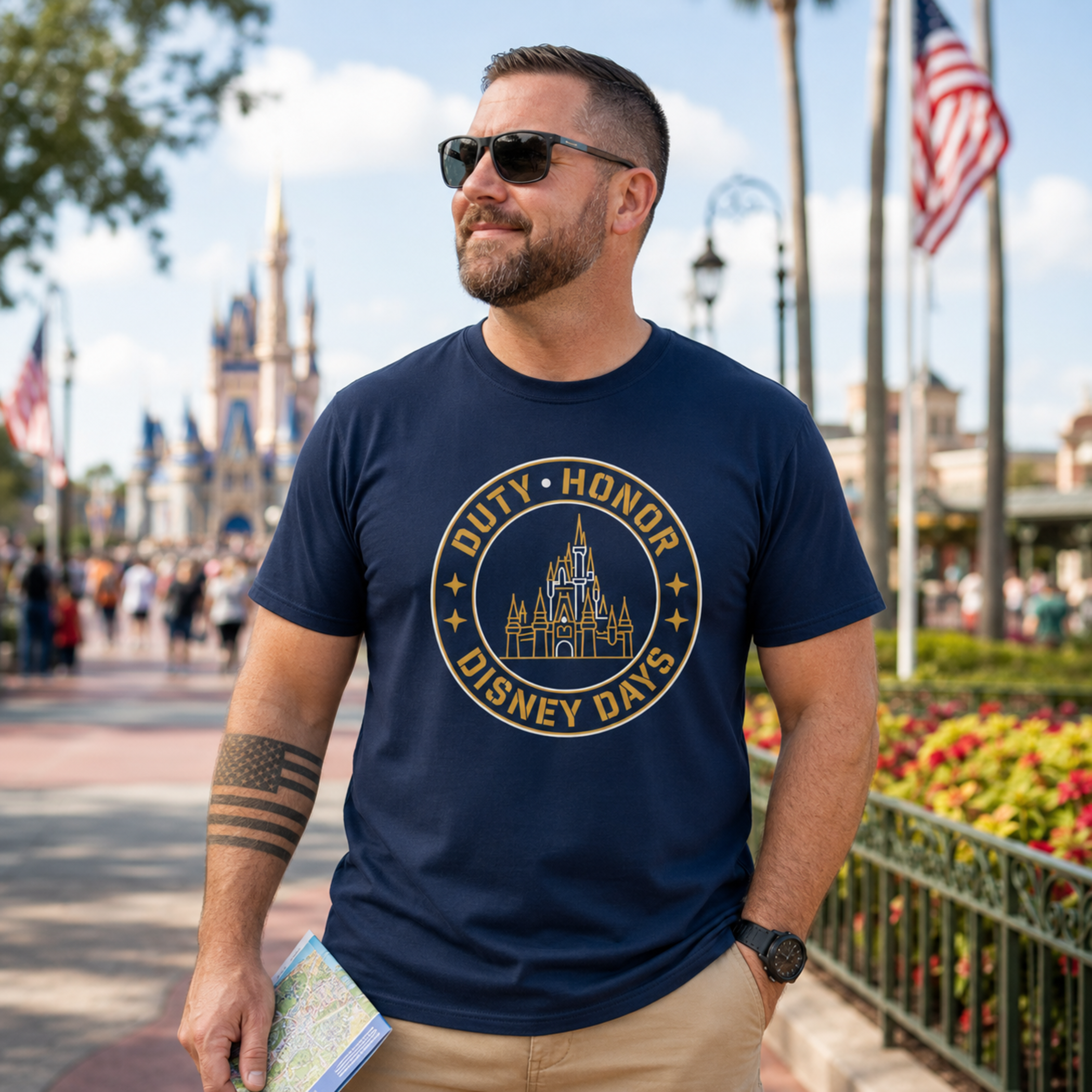 Duty Honor Disney Days Veteran Theme Park Shirt, Military Family Vacation Tee, Patriotic Park Gift