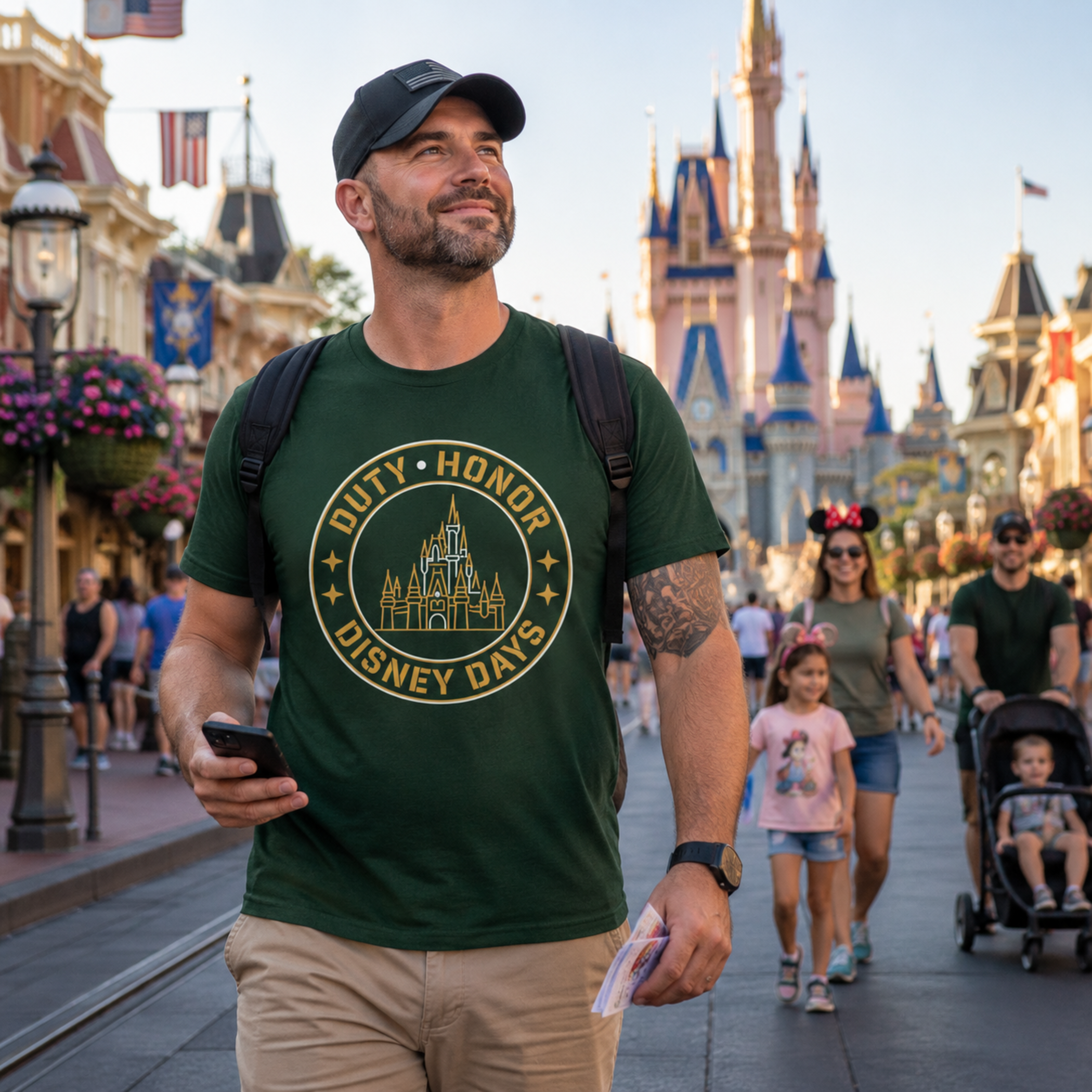 Duty Honor Disney Days Veteran Theme Park Shirt, Military Family Vacation Tee, Patriotic Park Gift
