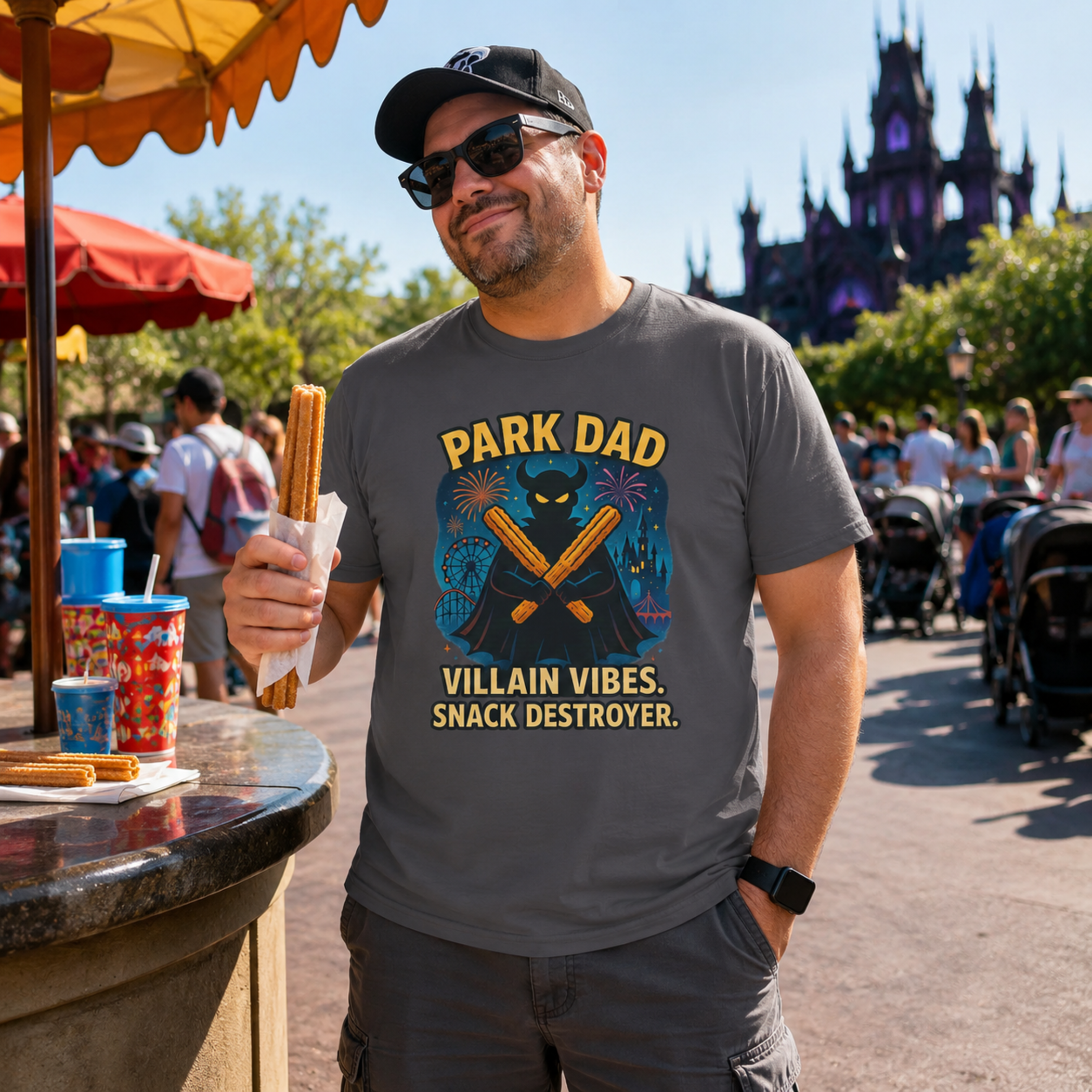 Park Dad Villain Vibes Snack Destroyer Shirt – Funny Theme Park Dad Tee