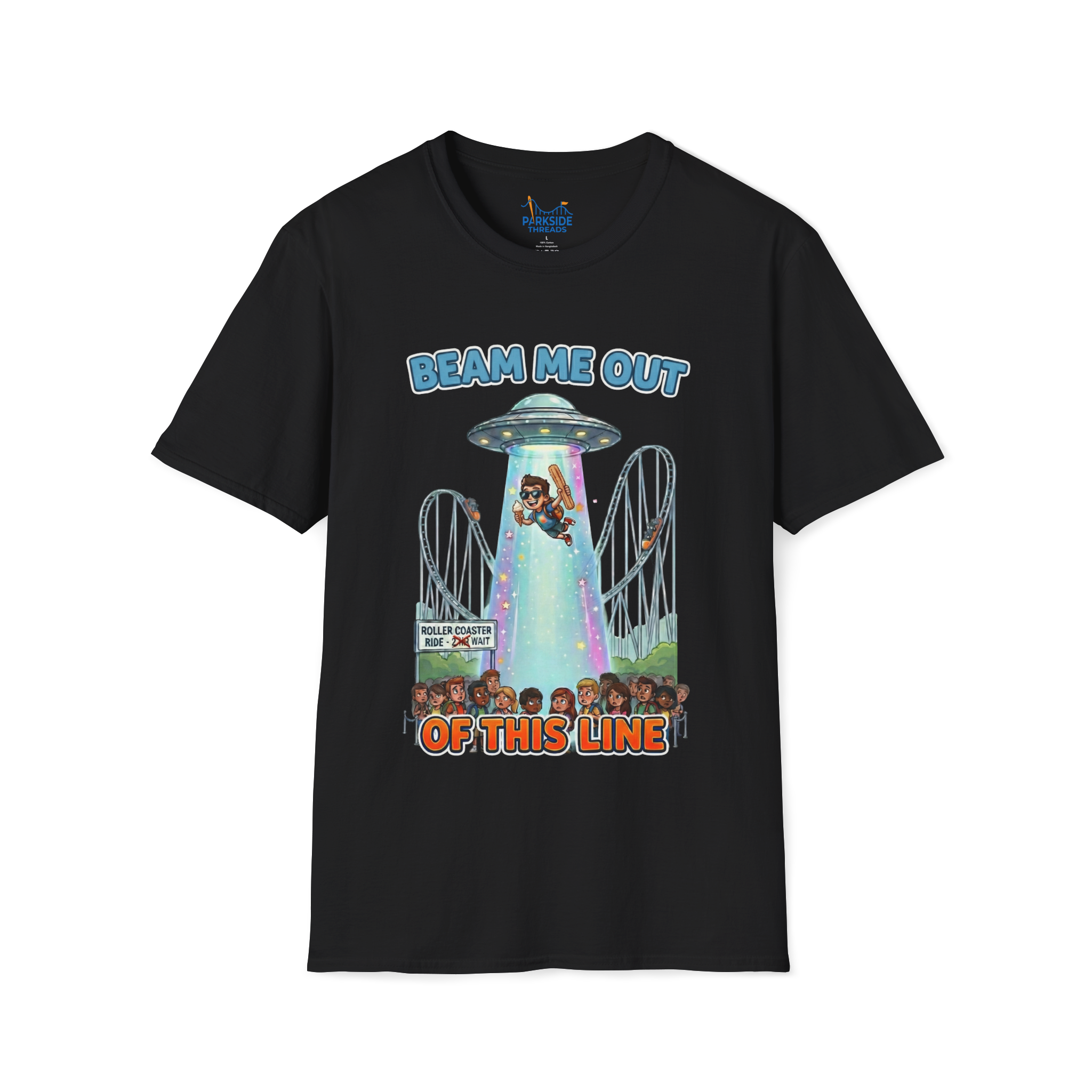 Beam Me Out of This Line | The Ultimate Long Ride Wait Survival Tee
