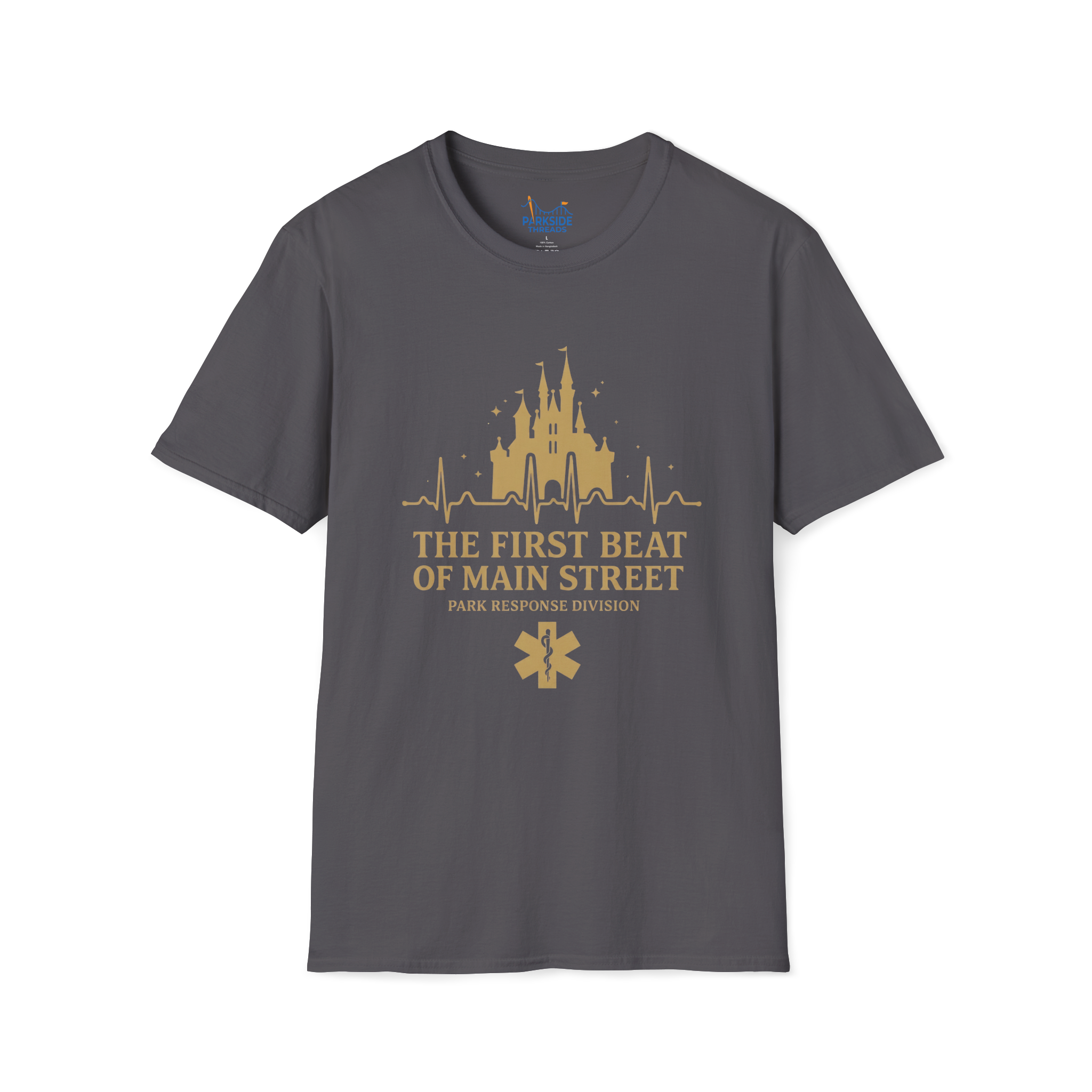 The First Beat of Main Street EMS First Responder Theme Park T-Shirt