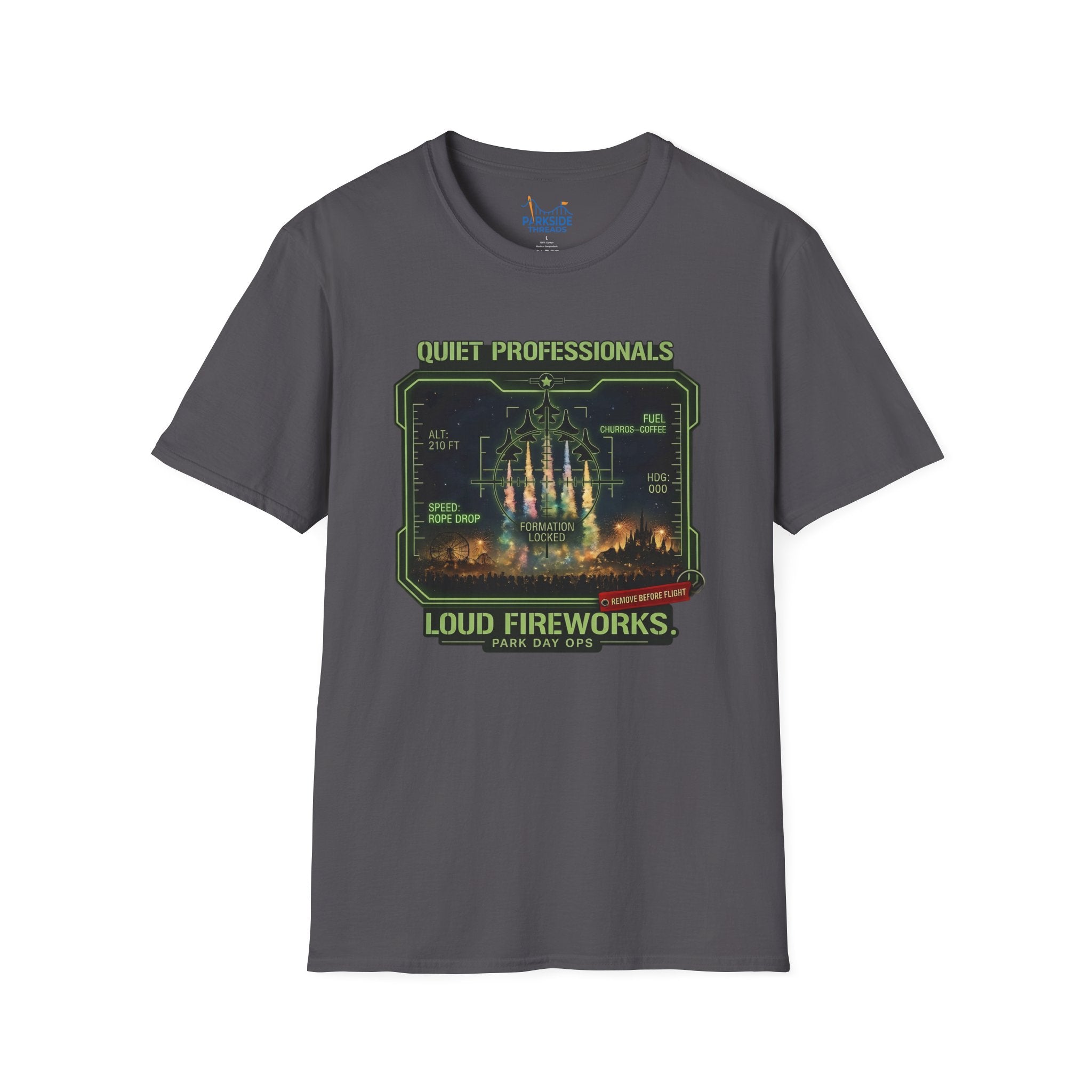 Quiet Professionals Loud Fireworks Air Force Theme Park HUD T-Shirt