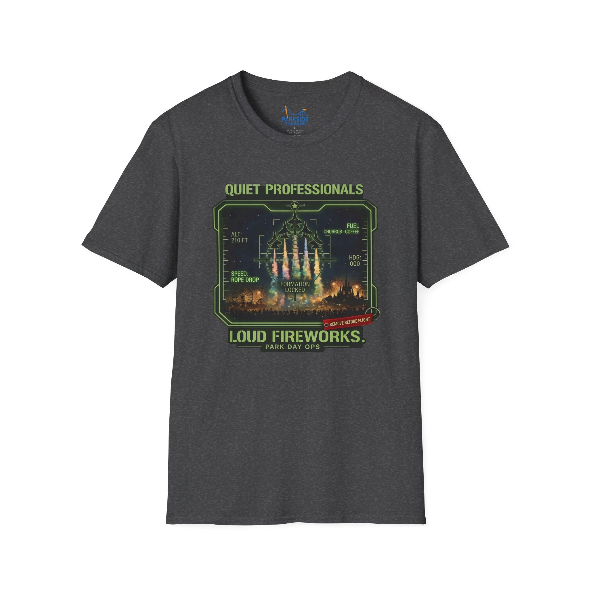 Quiet Professionals Loud Fireworks Air Force Theme Park HUD T-Shirt