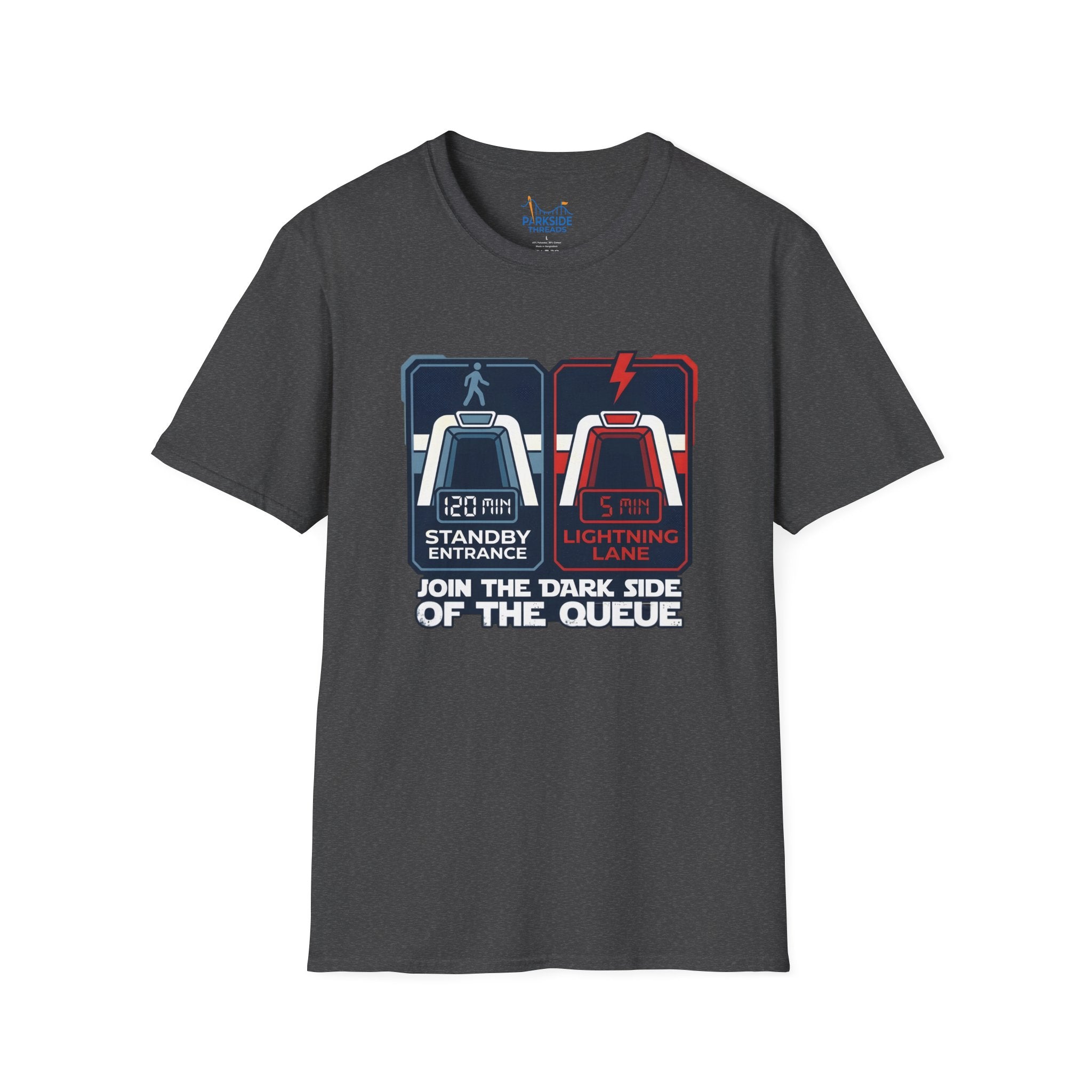 Join The Dark Side Of The Queue Park Dad Shirt – Star Wars Inspired Theme Park Tee