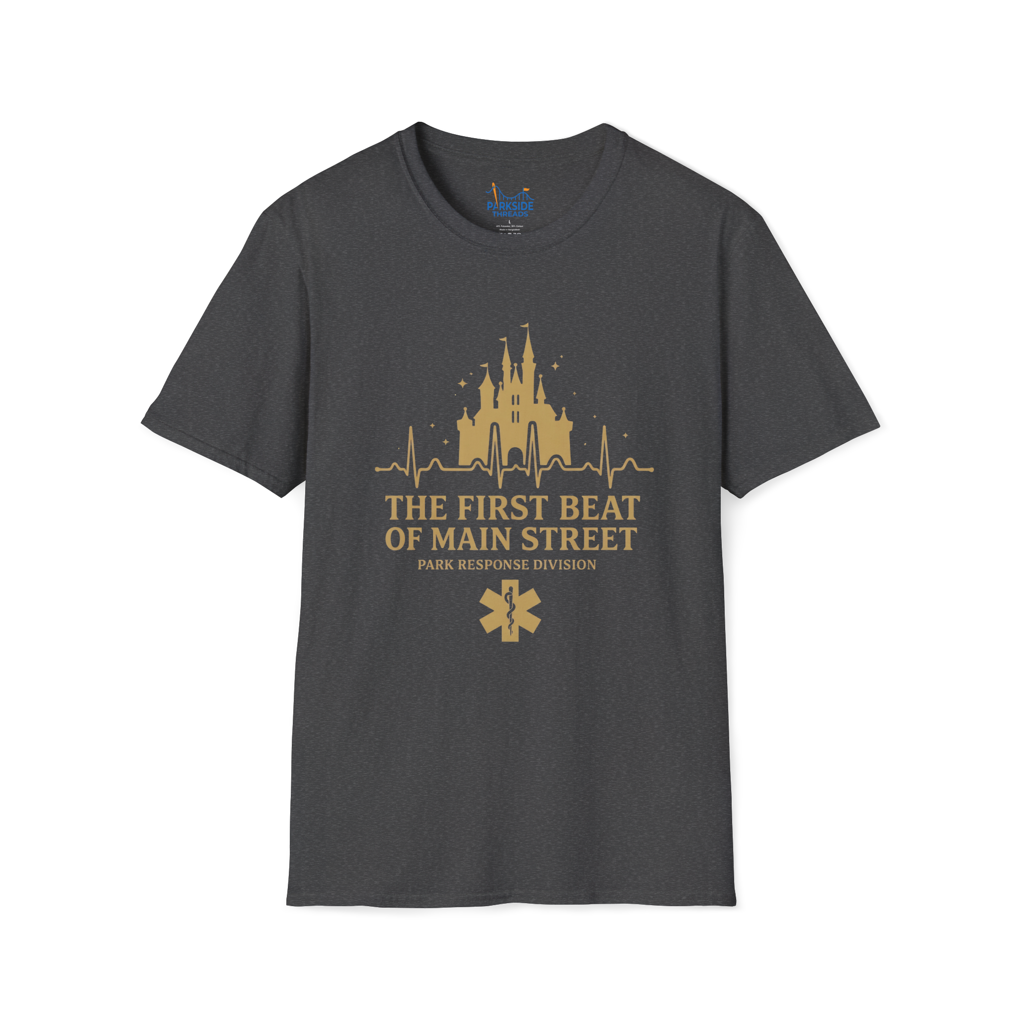 The First Beat of Main Street EMS First Responder Theme Park T-Shirt