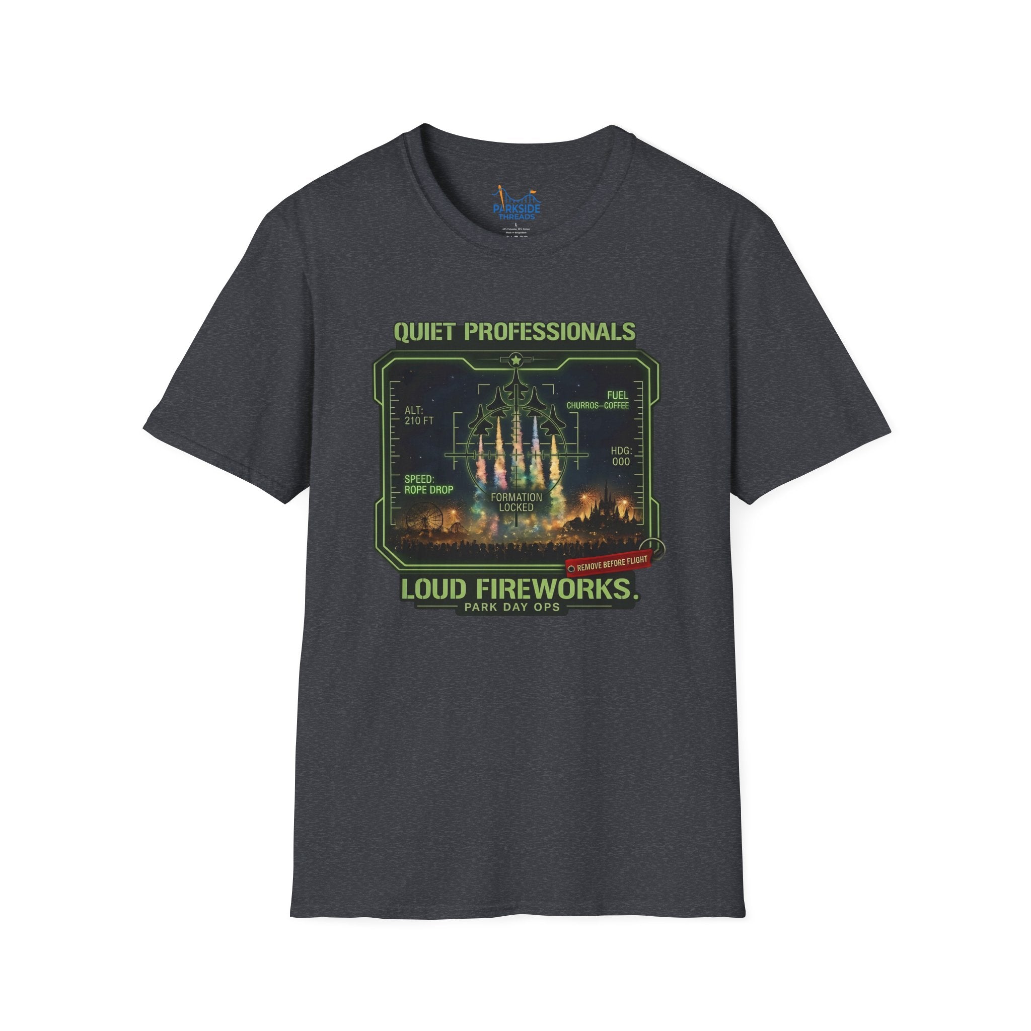Quiet Professionals Loud Fireworks Air Force Theme Park HUD T-Shirt