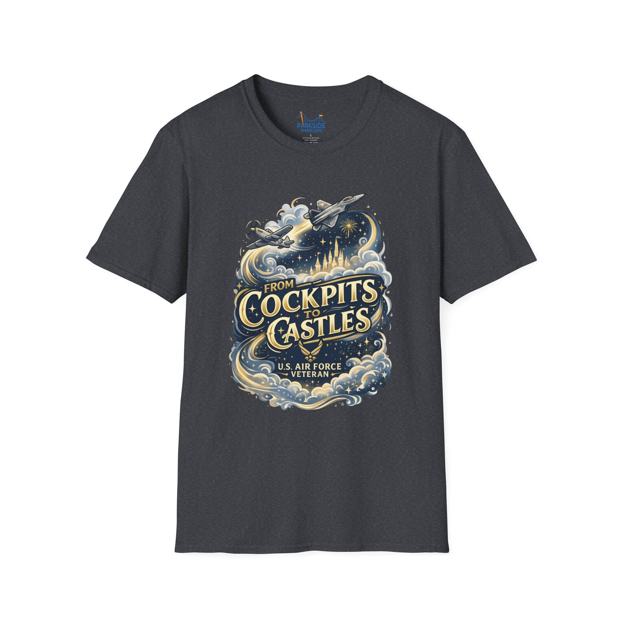 From Cockpits to Castles Air Force Veteran Theme Park T-Shirt