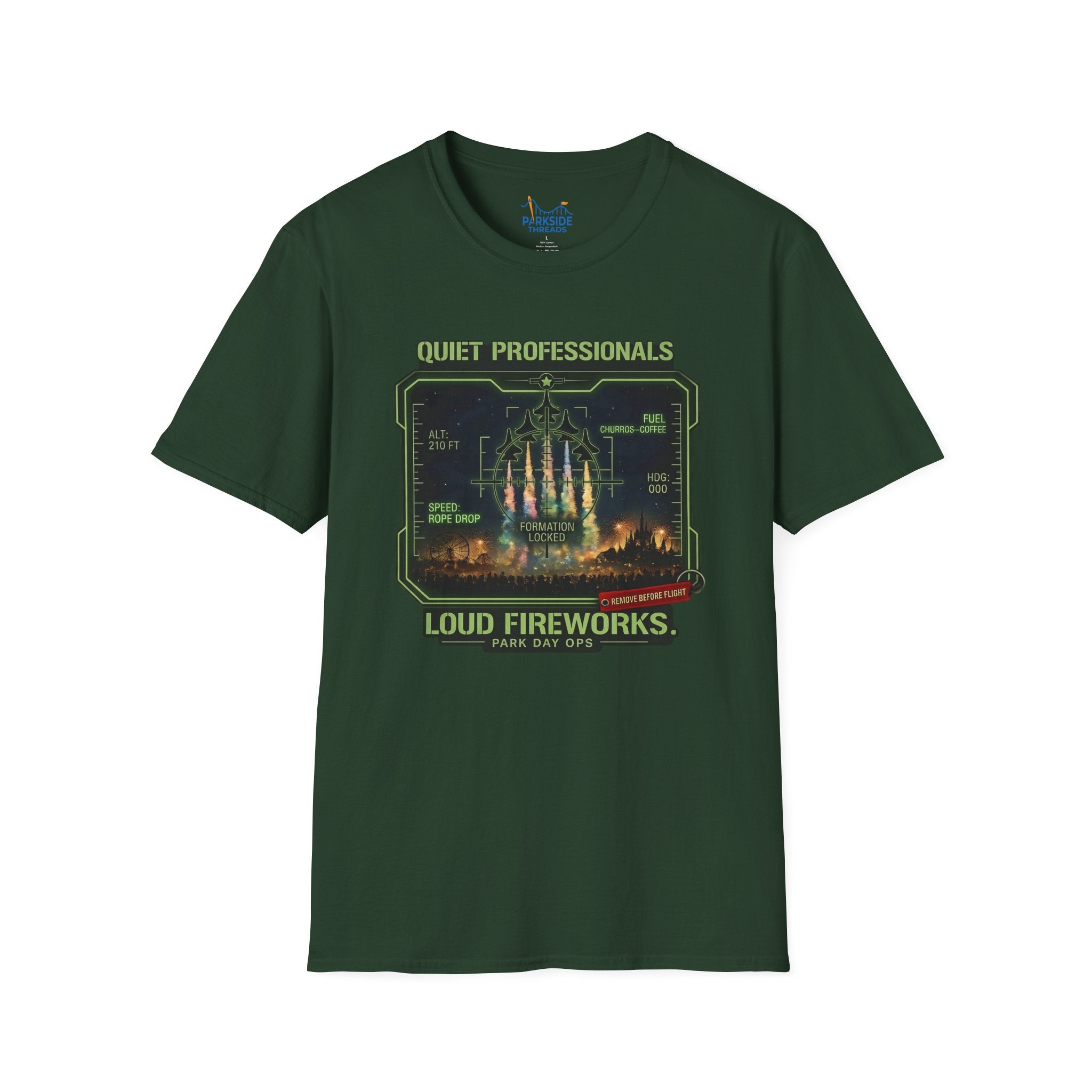 Quiet Professionals Loud Fireworks Air Force Theme Park HUD T-Shirt