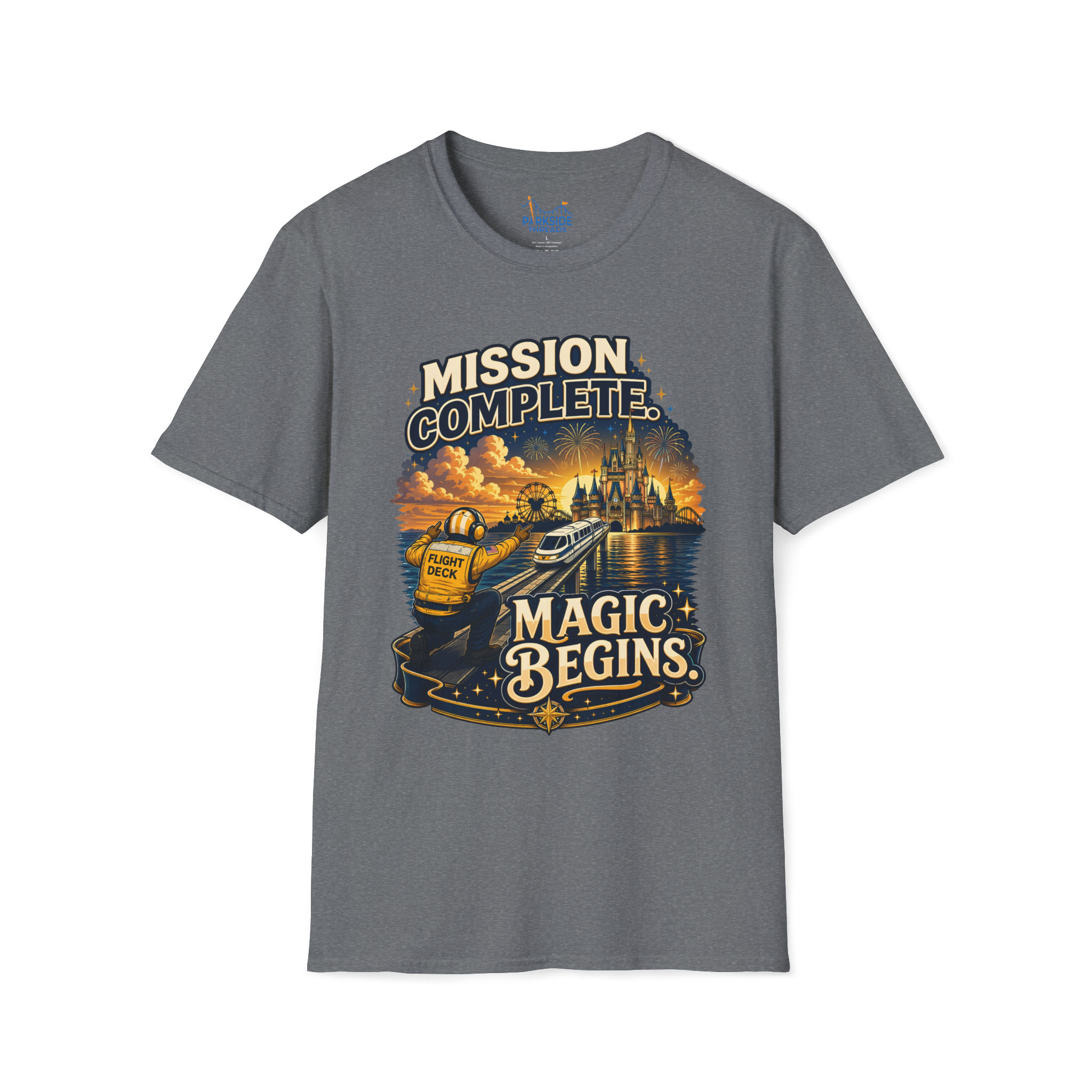Mission Complete Navy Theme Park Shirt