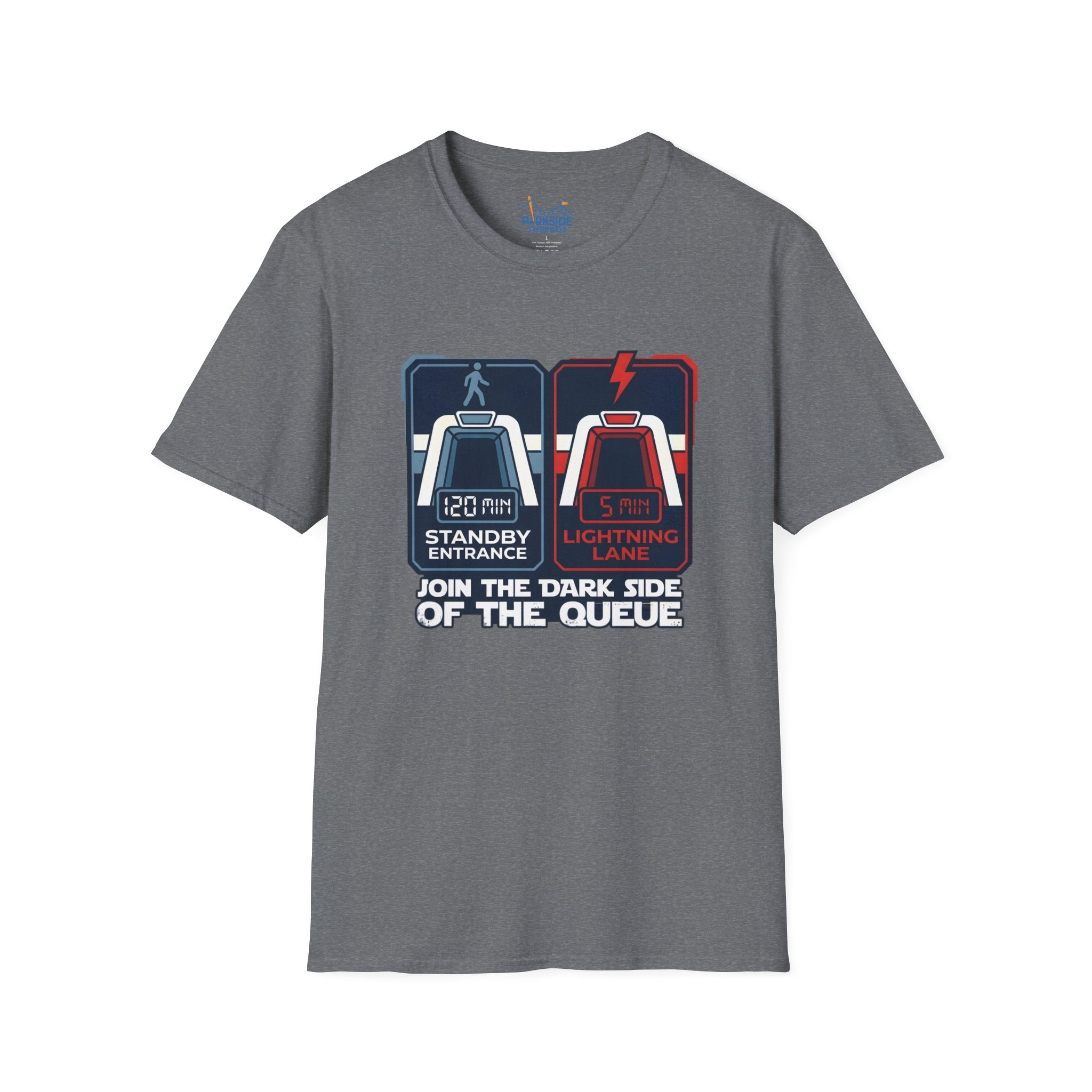 Join The Dark Side Of The Queue Park Dad Shirt – Star Wars Inspired Theme Park Tee