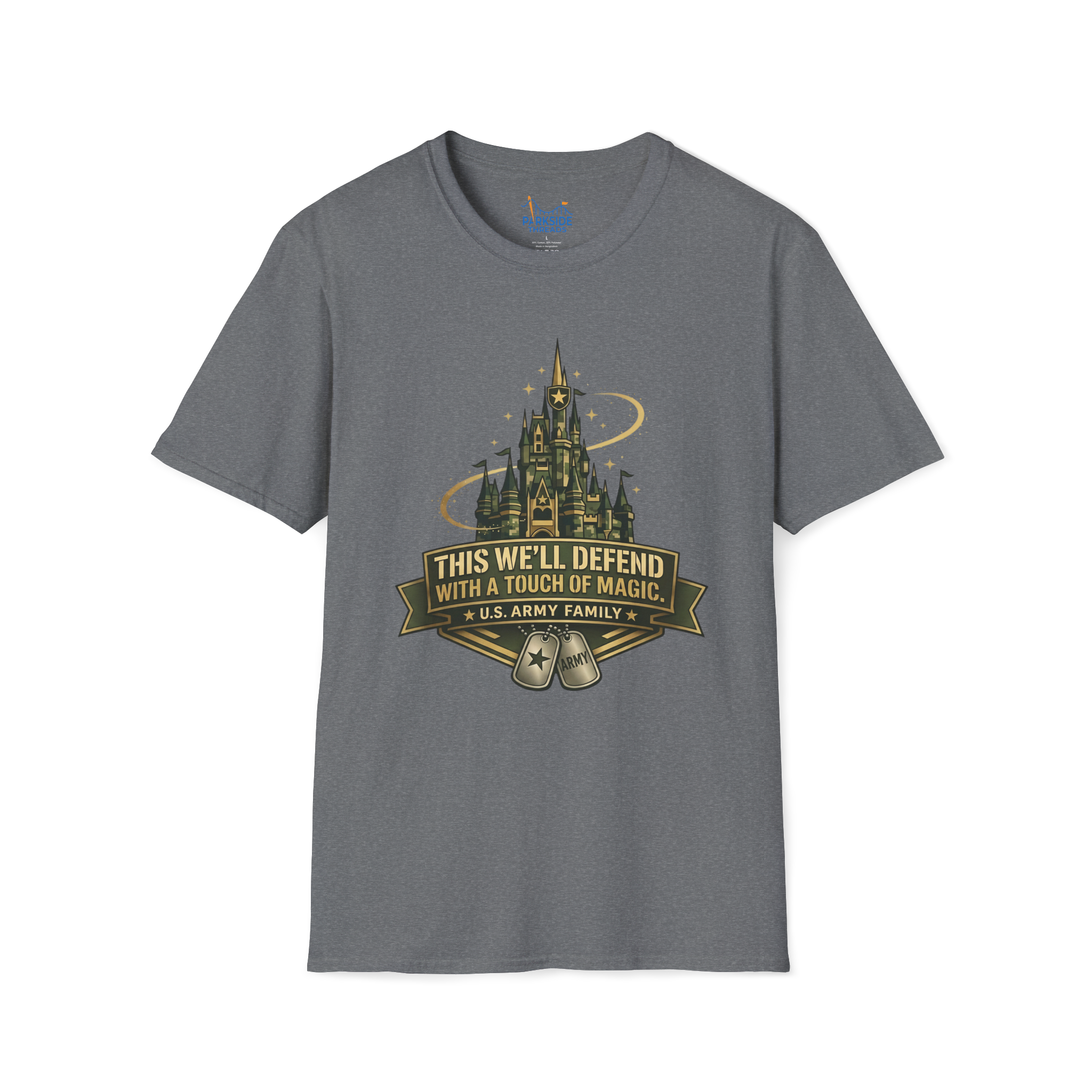 This We’ll Defend With a Touch of Magic Army Family Theme Park Shirt, Military Vacation Tee