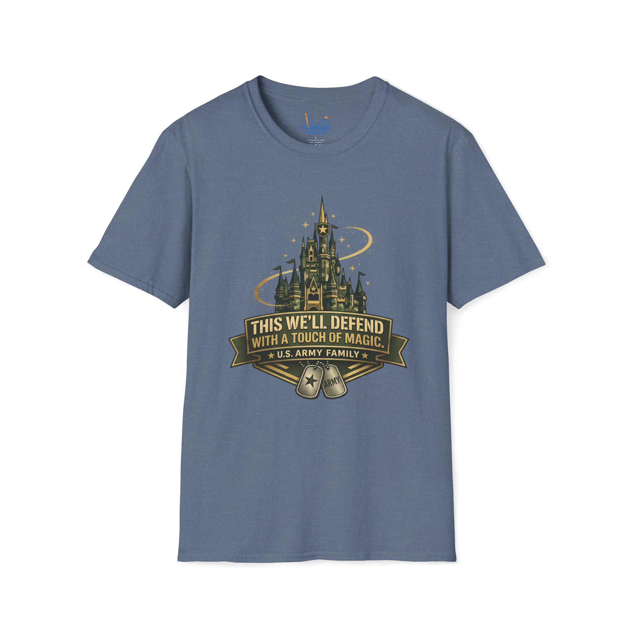 This We’ll Defend With a Touch of Magic Army Family Theme Park Shirt, Military Vacation Tee
