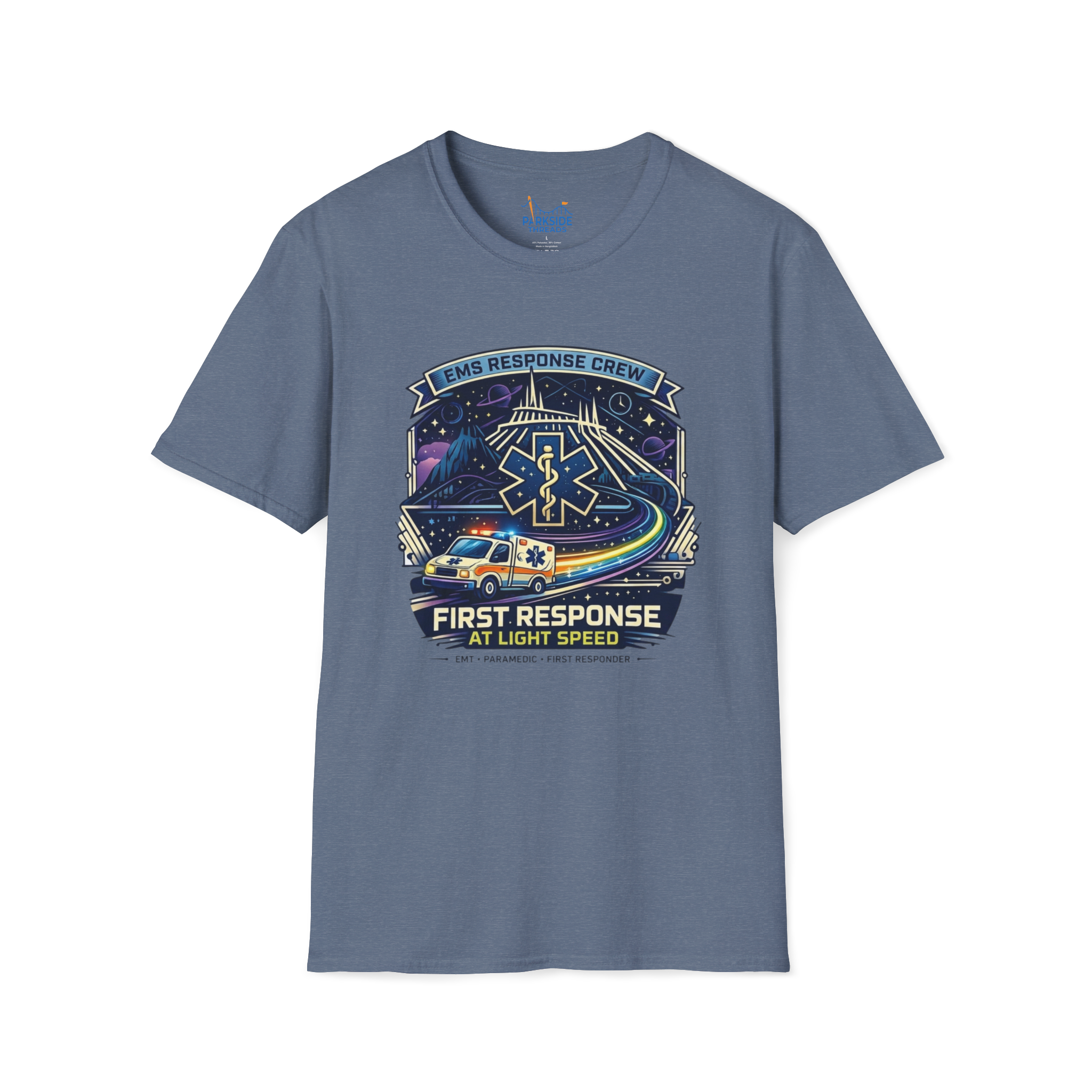 First Response At Light Speed EMS First Responder Sci-Fi Theme Park T-Shirt