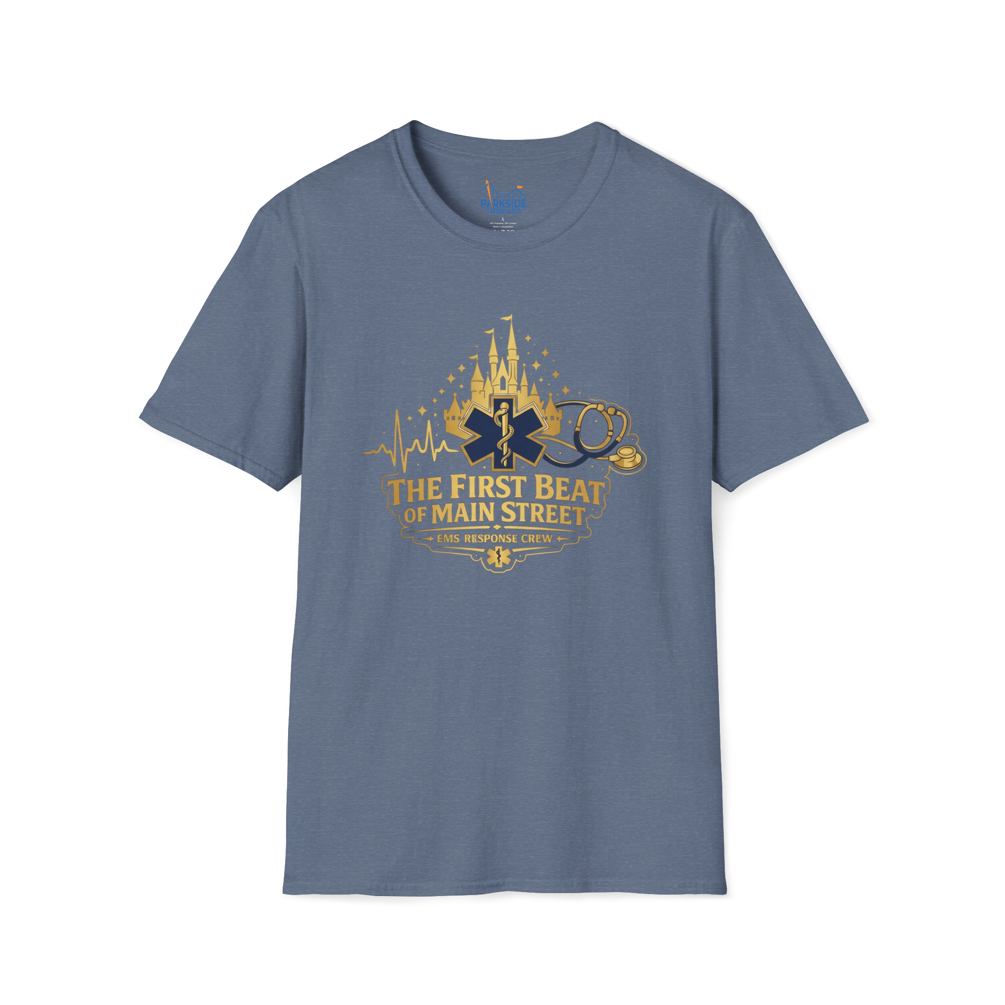 The First Beat of Main Street EMS First Responder Theme Park T-Shirt