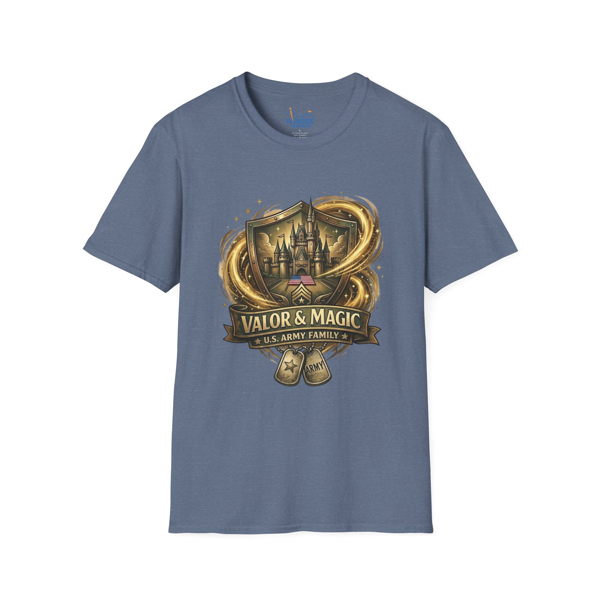 Valor & Magic Army Family Theme Park Shirt, U.S. Military Vacation Tee, Patriotic Park Gift