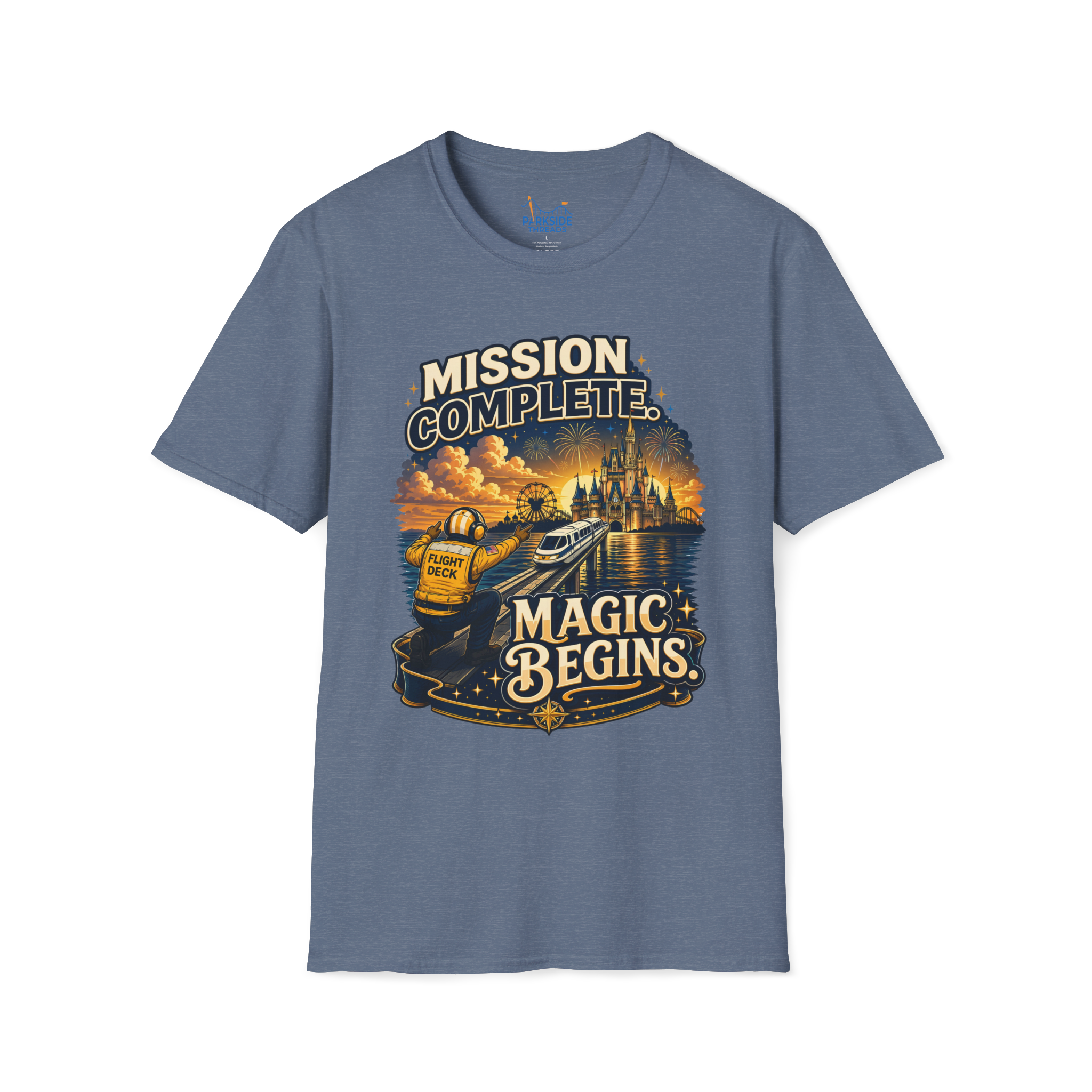 Mission Complete Navy Theme Park Shirt