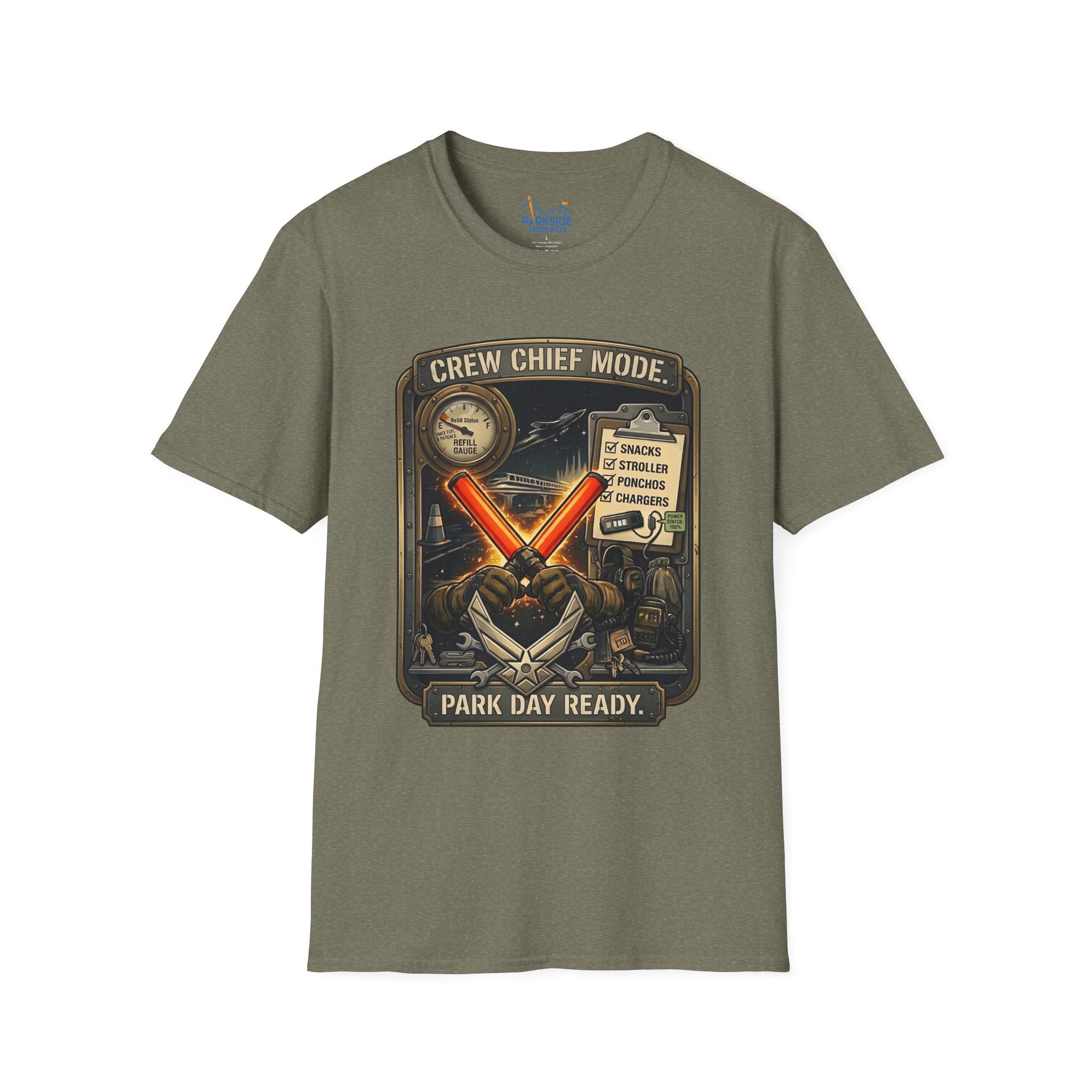Crew Chief Mode Park Day Ready Air Force Dad T-Shirt
