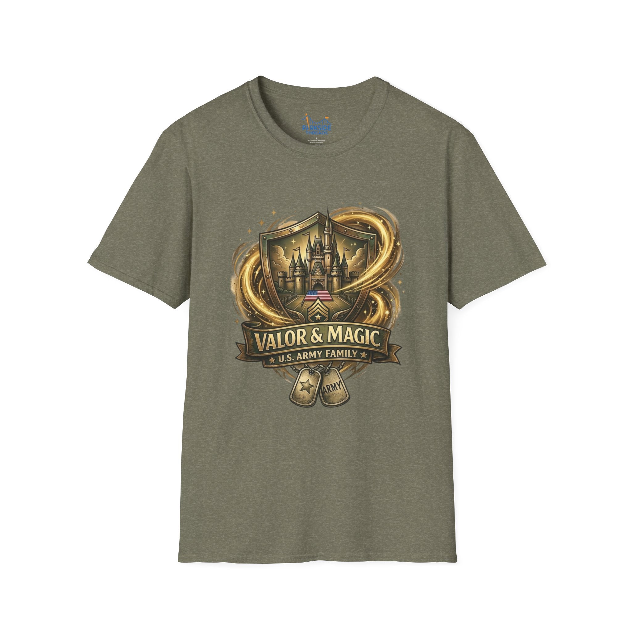 Valor & Magic Army Family Theme Park Shirt, U.S. Military Vacation Tee, Patriotic Park Gift