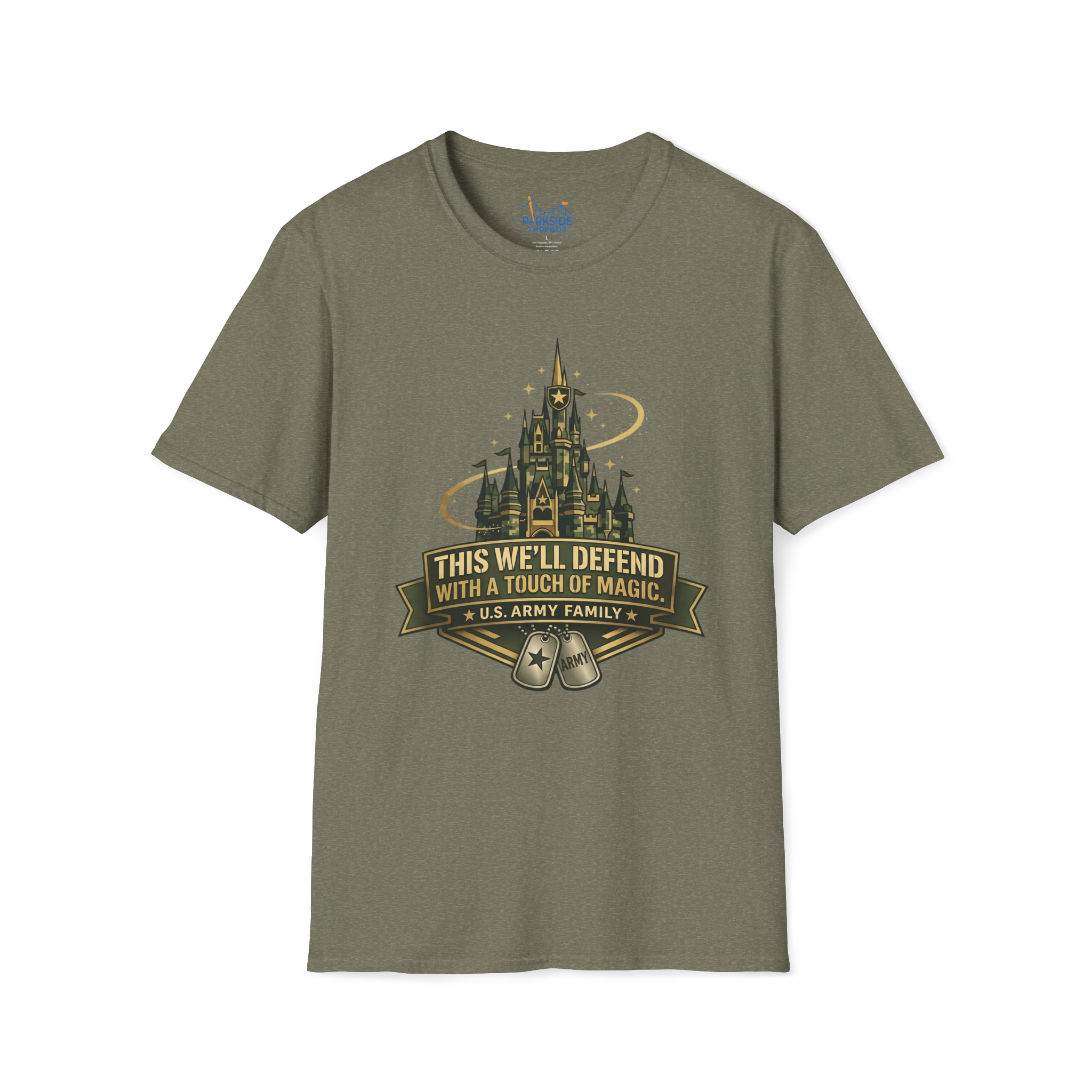 This We’ll Defend With a Touch of Magic Army Family Theme Park Shirt, Military Vacation Tee