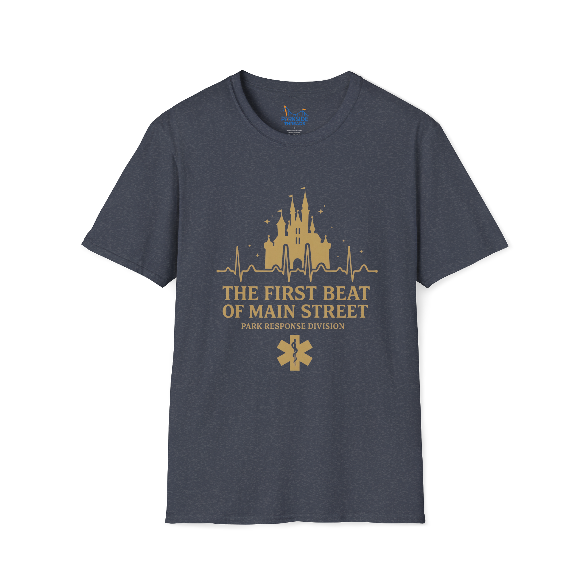The First Beat of Main Street EMS First Responder Theme Park T-Shirt