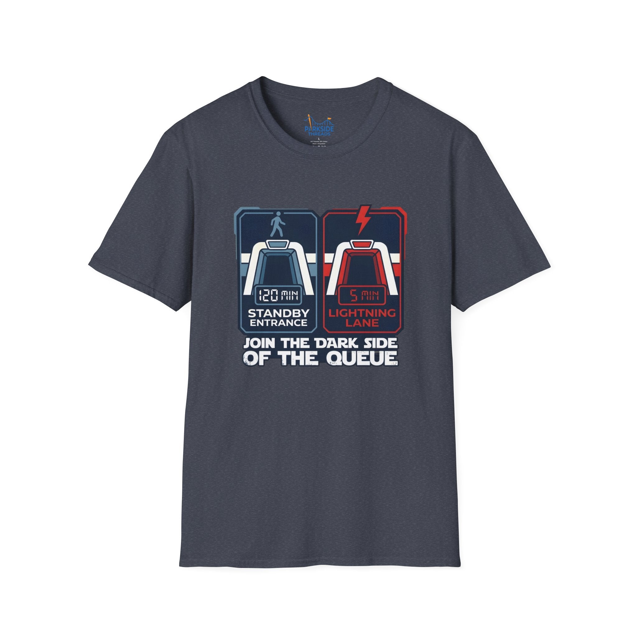 Join The Dark Side Of The Queue Park Dad Shirt – Star Wars Inspired Theme Park Tee