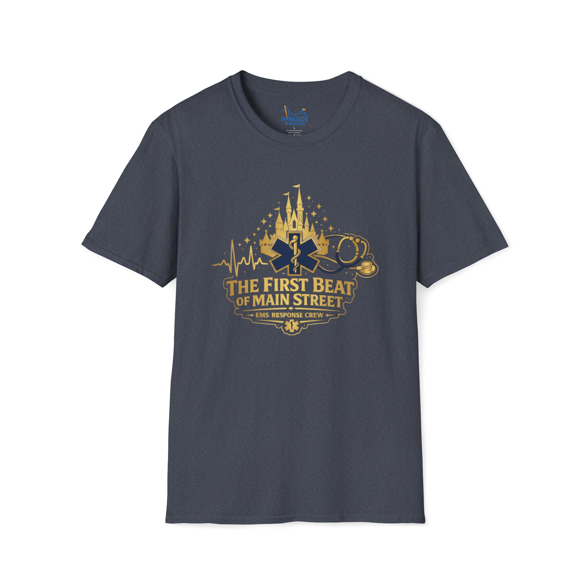 The First Beat of Main Street EMS First Responder Theme Park T-Shirt
