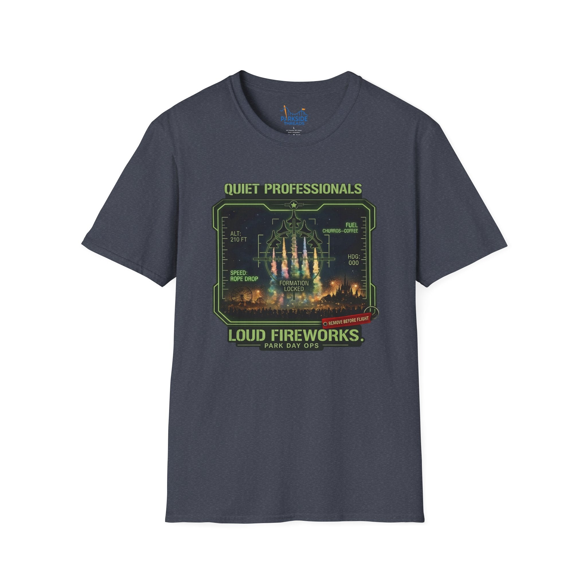 Quiet Professionals Loud Fireworks Air Force Theme Park HUD T-Shirt