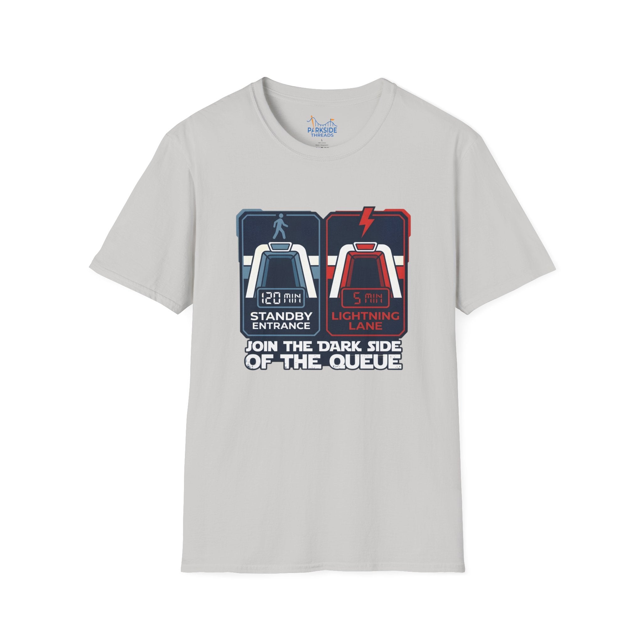 Join The Dark Side Of The Queue Park Dad Shirt – Star Wars Inspired Theme Park Tee