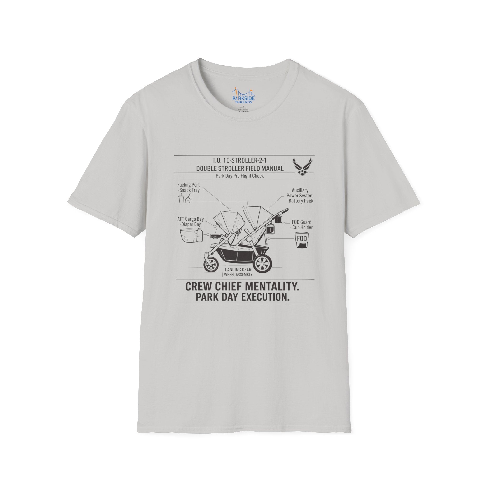 Crew Chief Mentality Park Day Execution Air Force Dad T-Shirt
