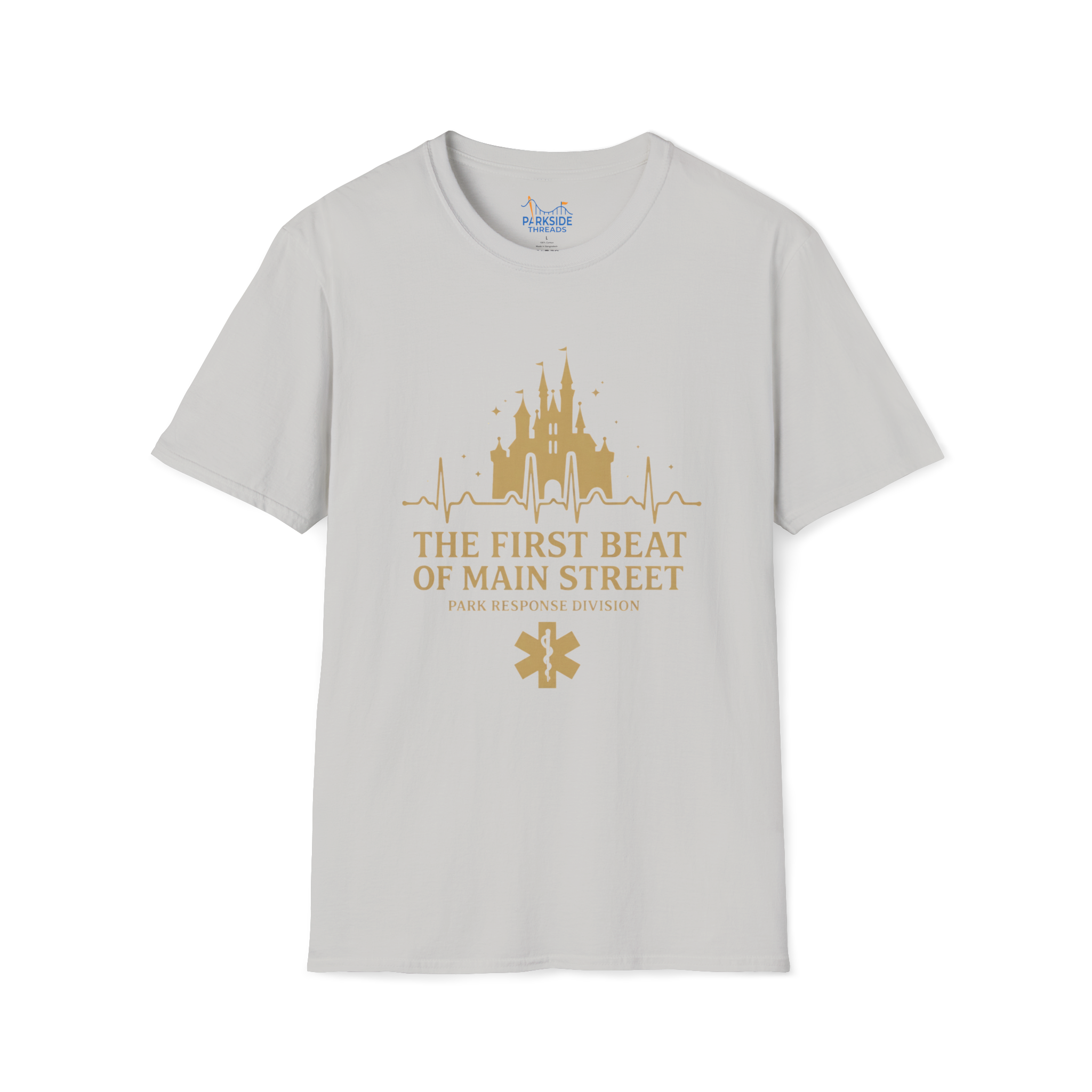 The First Beat of Main Street EMS First Responder Theme Park T-Shirt