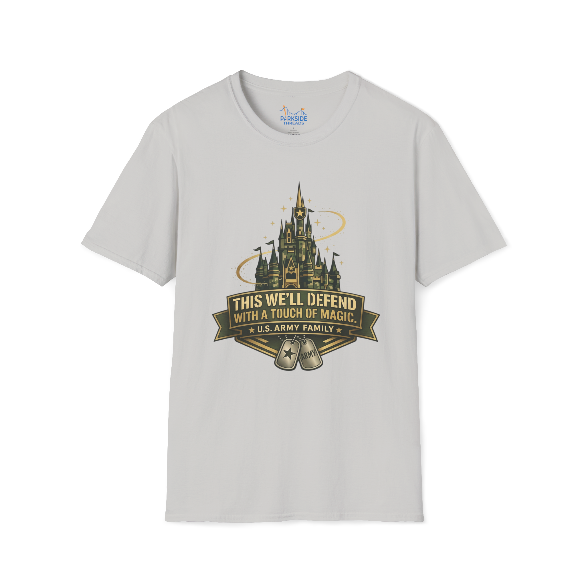 This We’ll Defend With a Touch of Magic Army Family Theme Park Shirt, Military Vacation Tee
