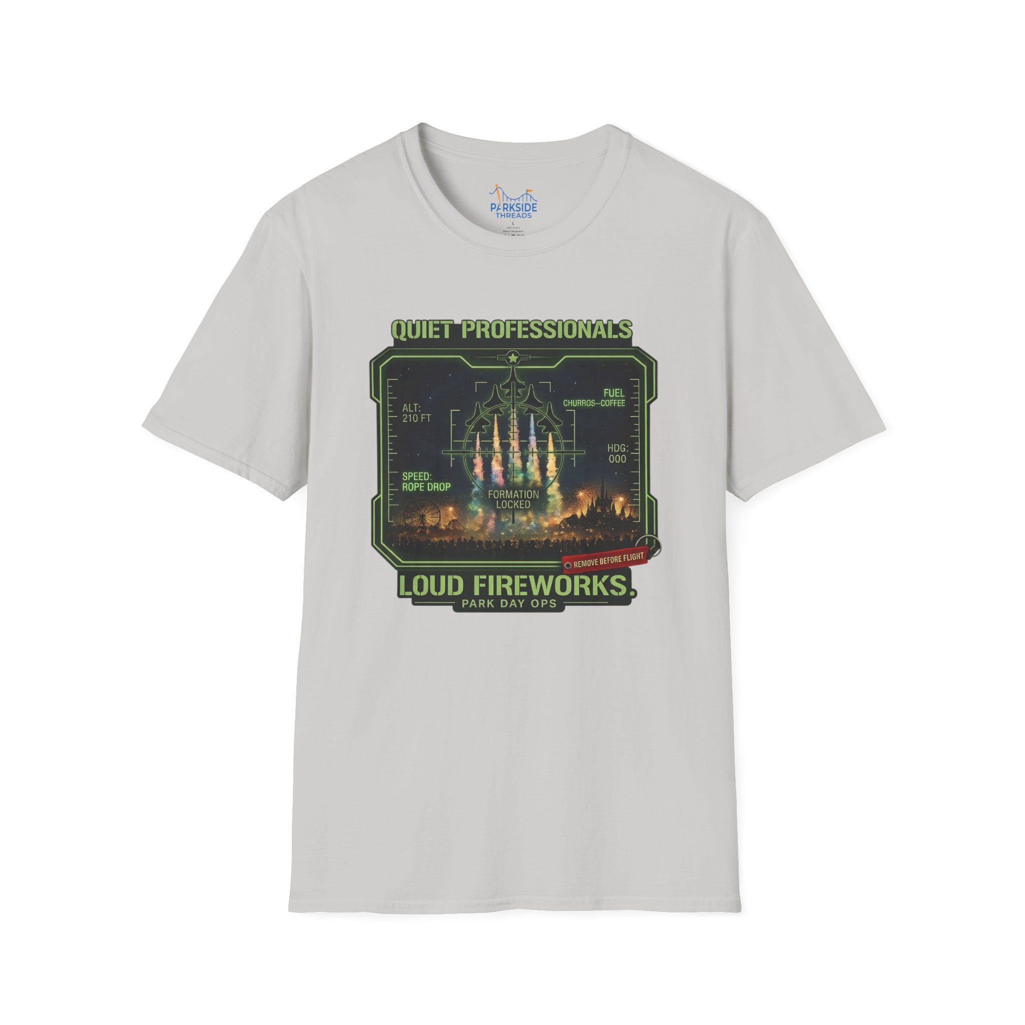 Quiet Professionals Loud Fireworks Air Force Theme Park HUD T-Shirt