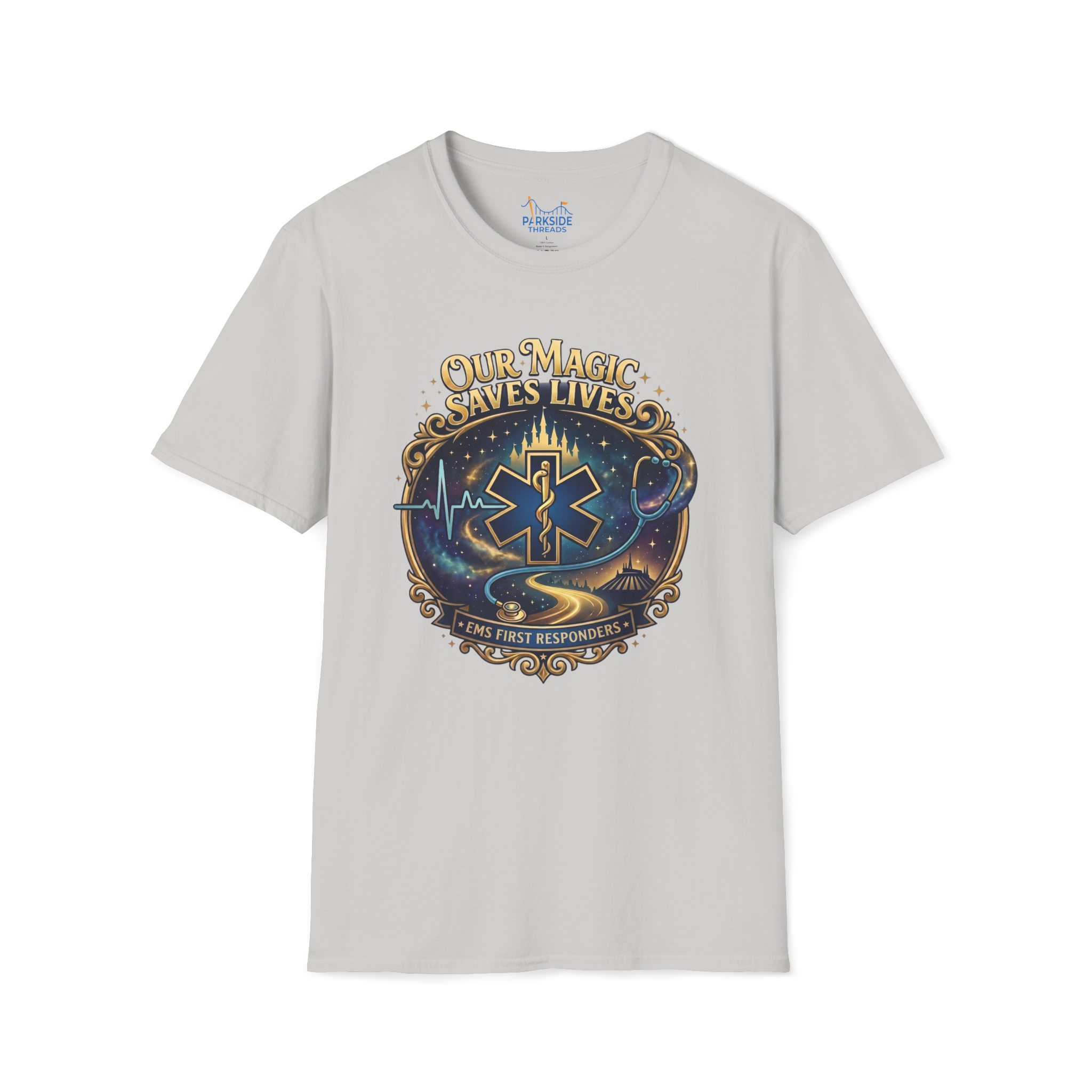 Our Magic Saves Lives EMS First Responder Theme Park T-Shirt
