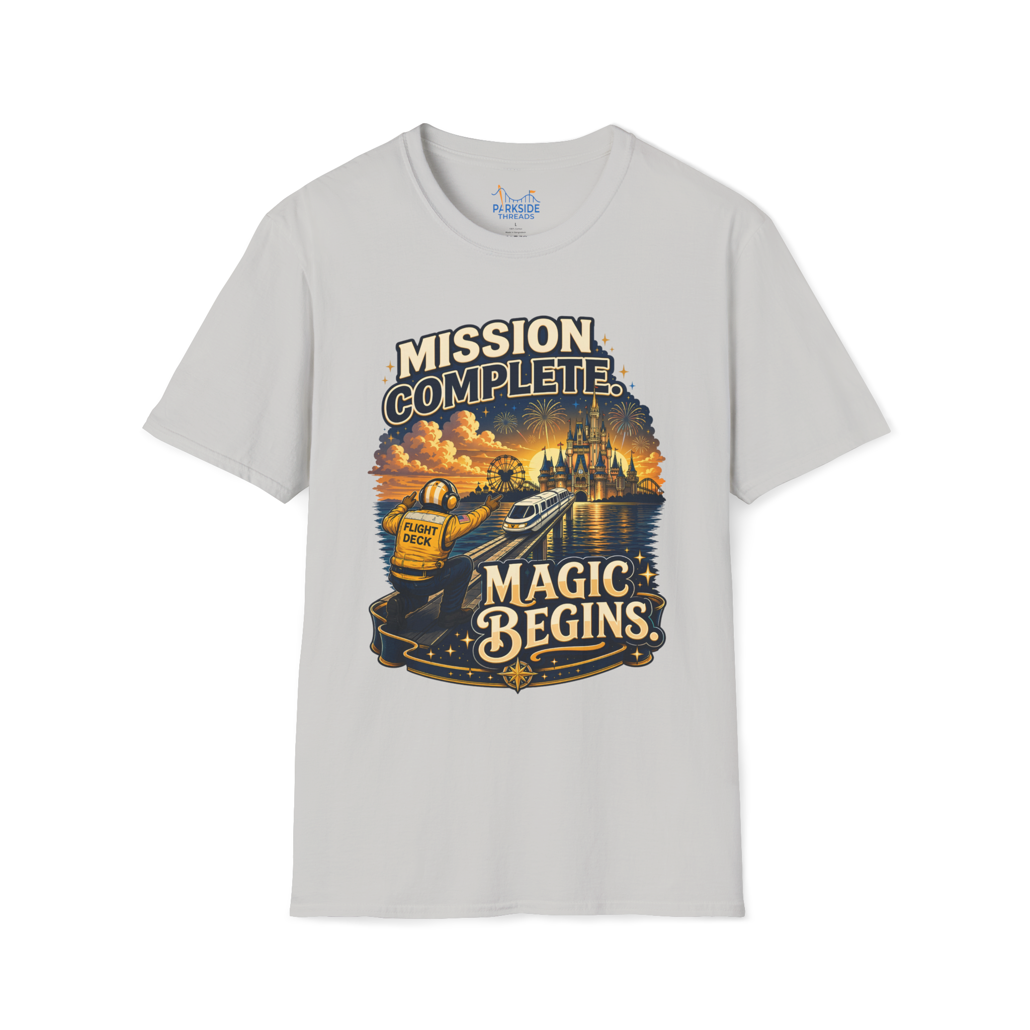 Mission Complete Navy Theme Park Shirt