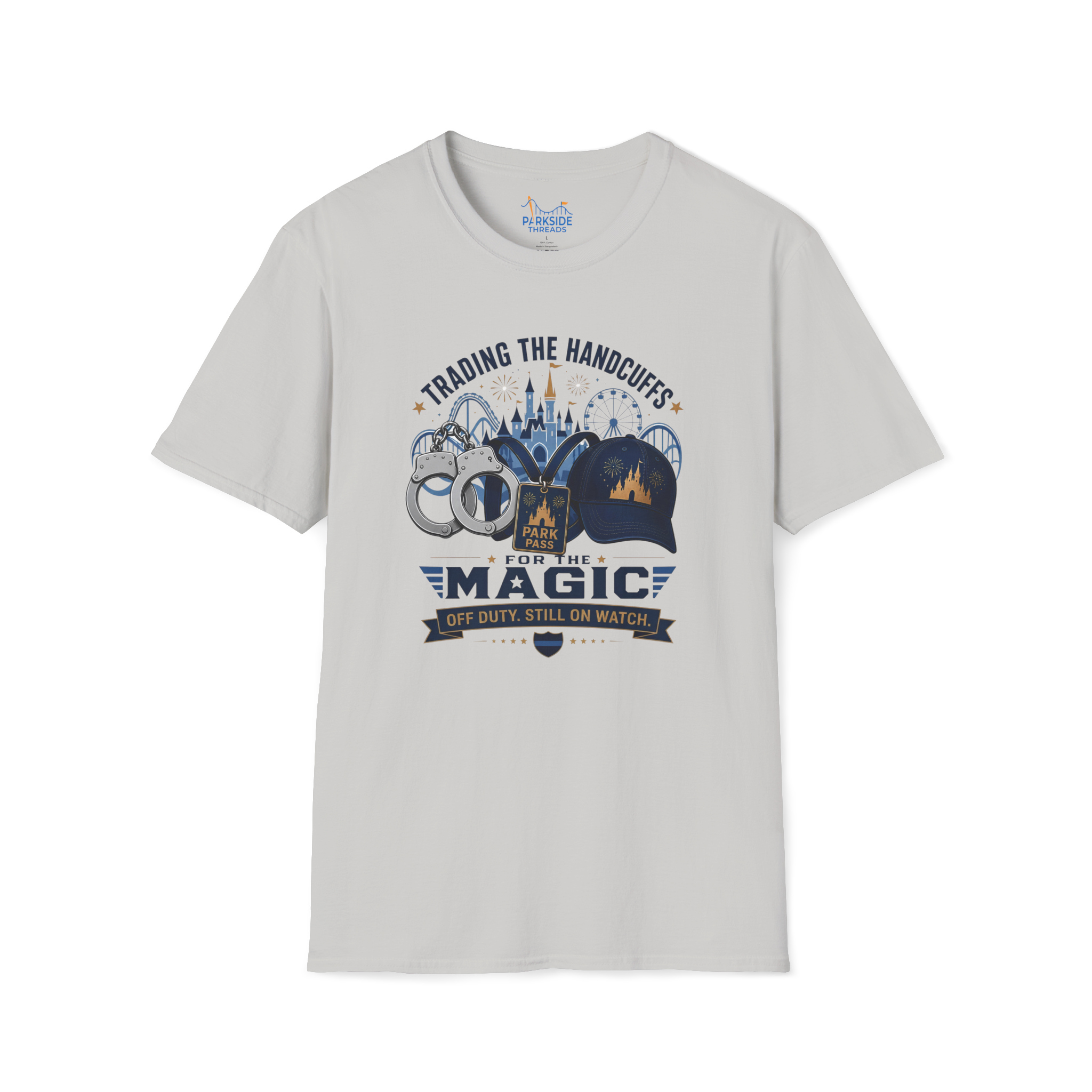 Trading the Handcuffs For Magic Police Officer Theme Park Shirt, Off Duty Cop Vacation Tee, Law Enforcement Gift
