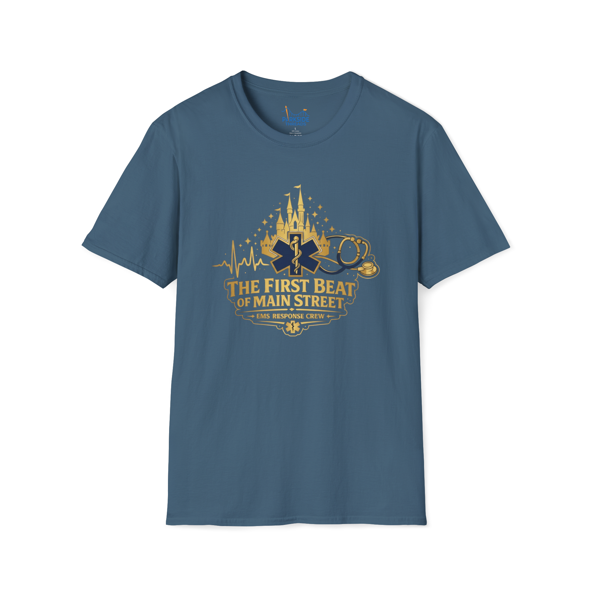 The First Beat of Main Street EMS First Responder Theme Park T-Shirt