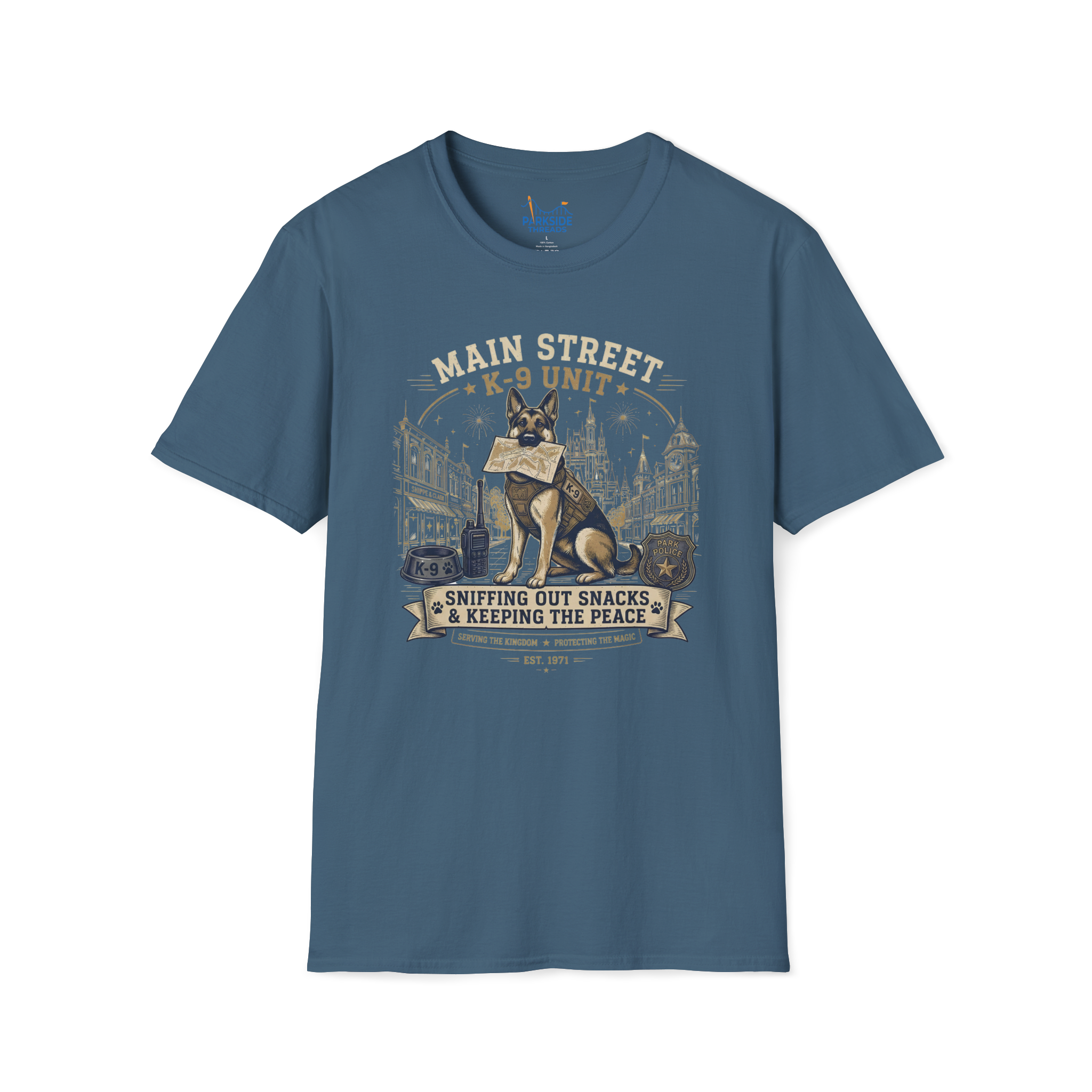 Main Street K9 Unit Police Officer Theme Park Shirt, Off Duty Cop Vacation Tee, Law Enforcement K9 Gift